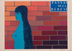 Naked woman in Paris, original signed lithograph by Félix LABISSE (1905-1982)