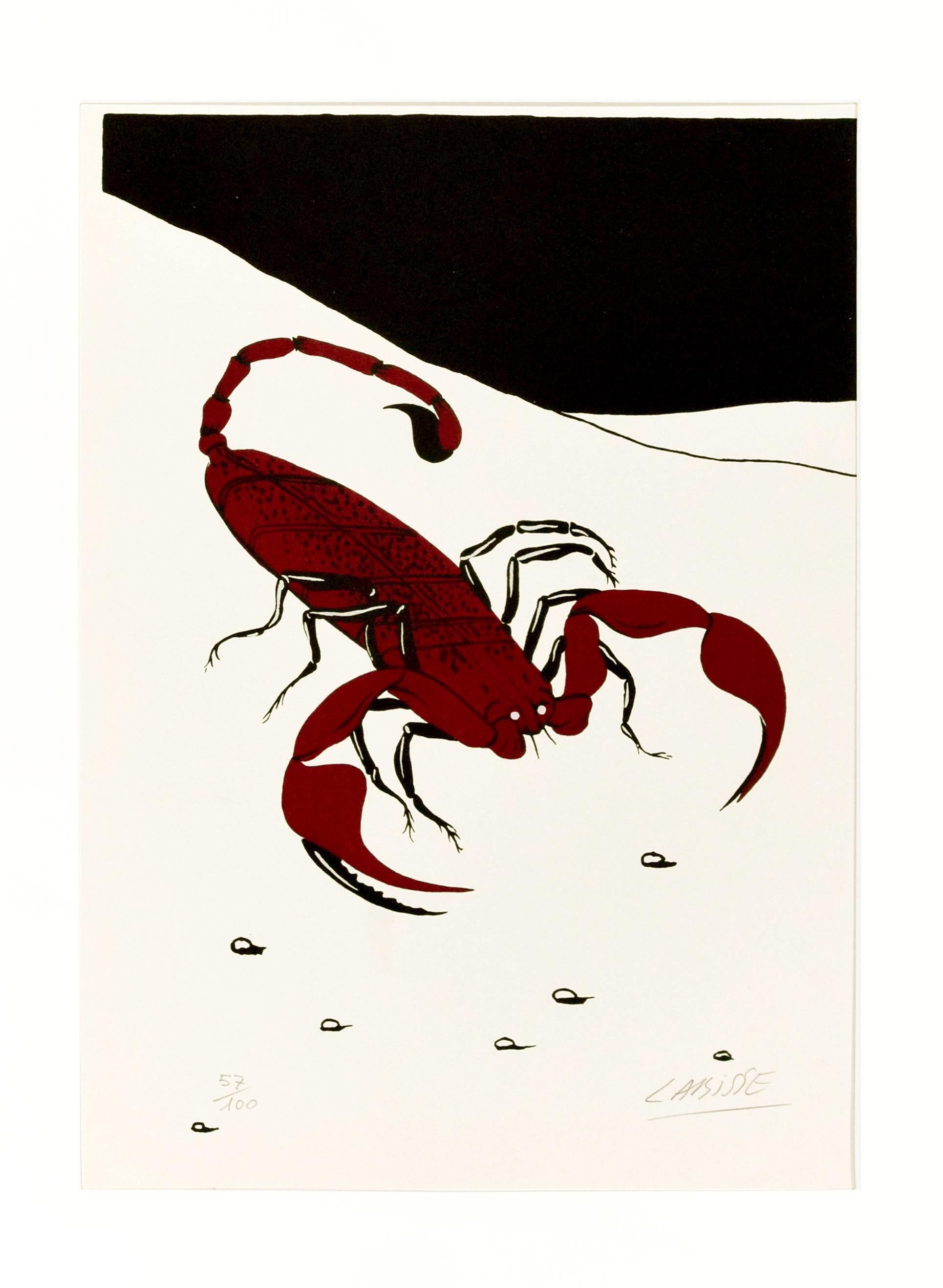 Felix Labisse Abstract Print - Scorpion - Original Screen Print y Félix Labisse - 1970s