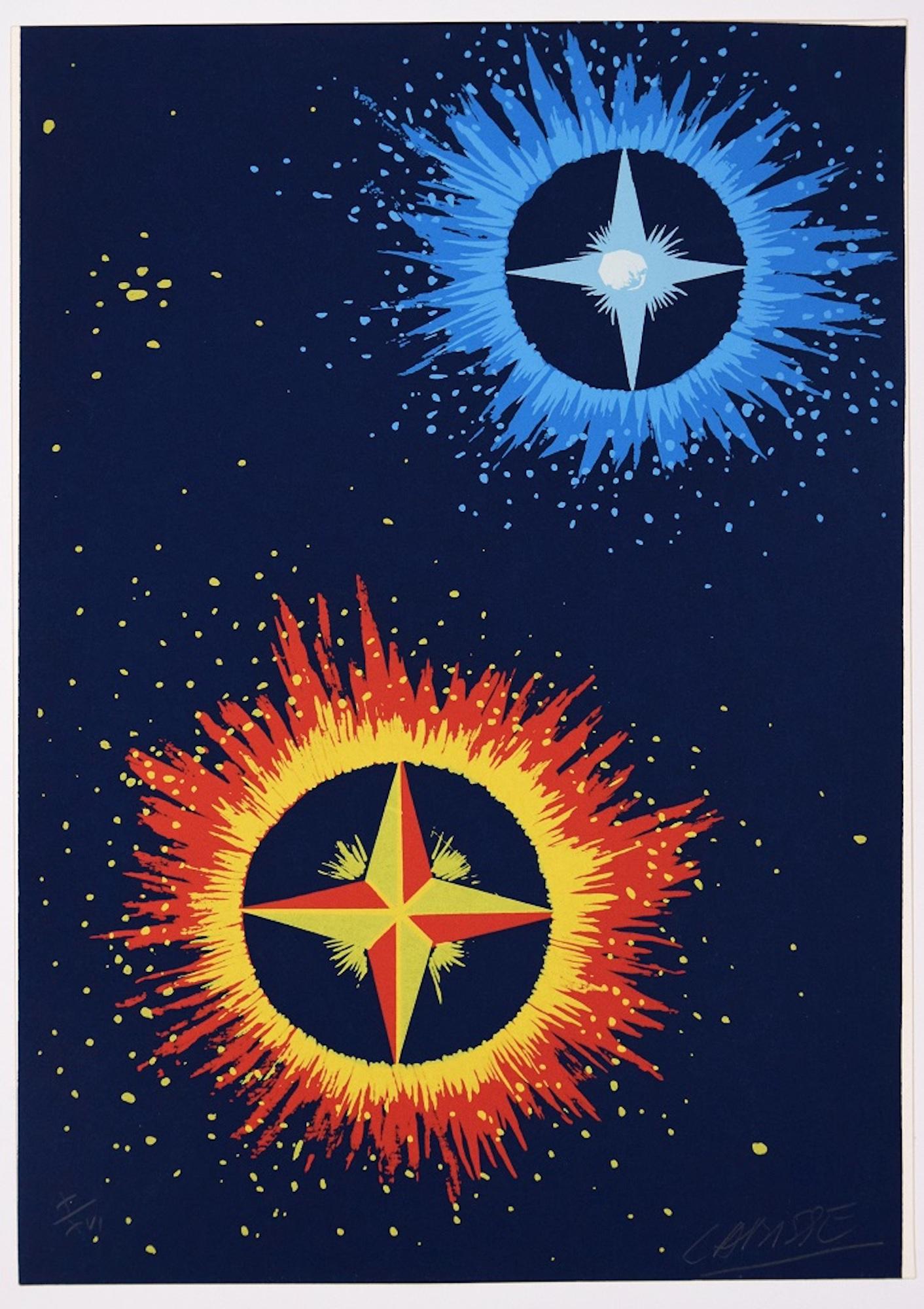 Felix Labisse Abstract Print - Stellar Composition - Screen Print y Félix Labisse - 1970s