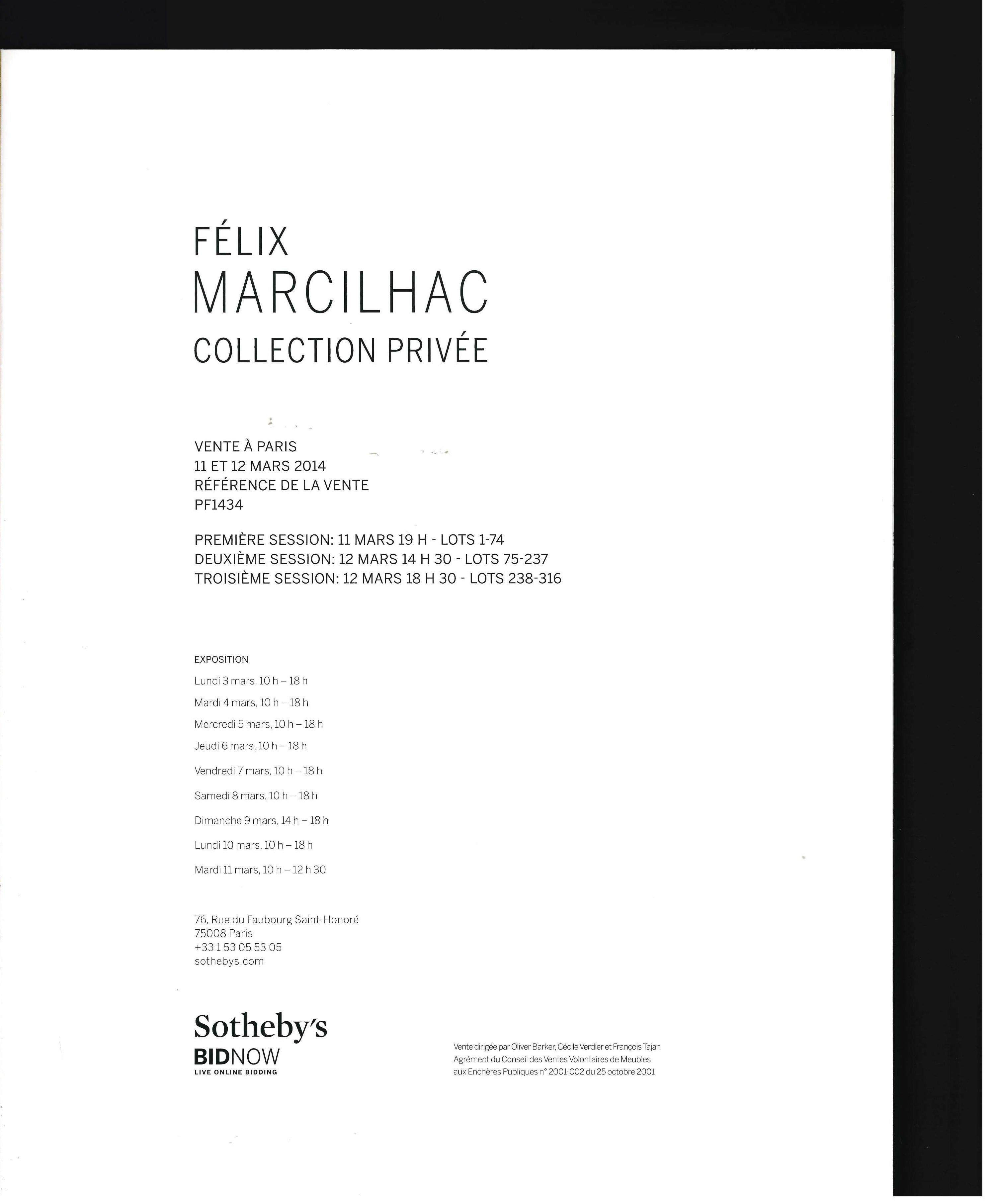 Felix Marcilhac Collection Privee, Sotheby's (livre) en vente 5