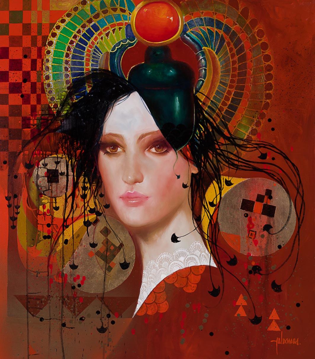 Figurative Painting di  Felix Mas - ¿Quien es la Mas Bella III?