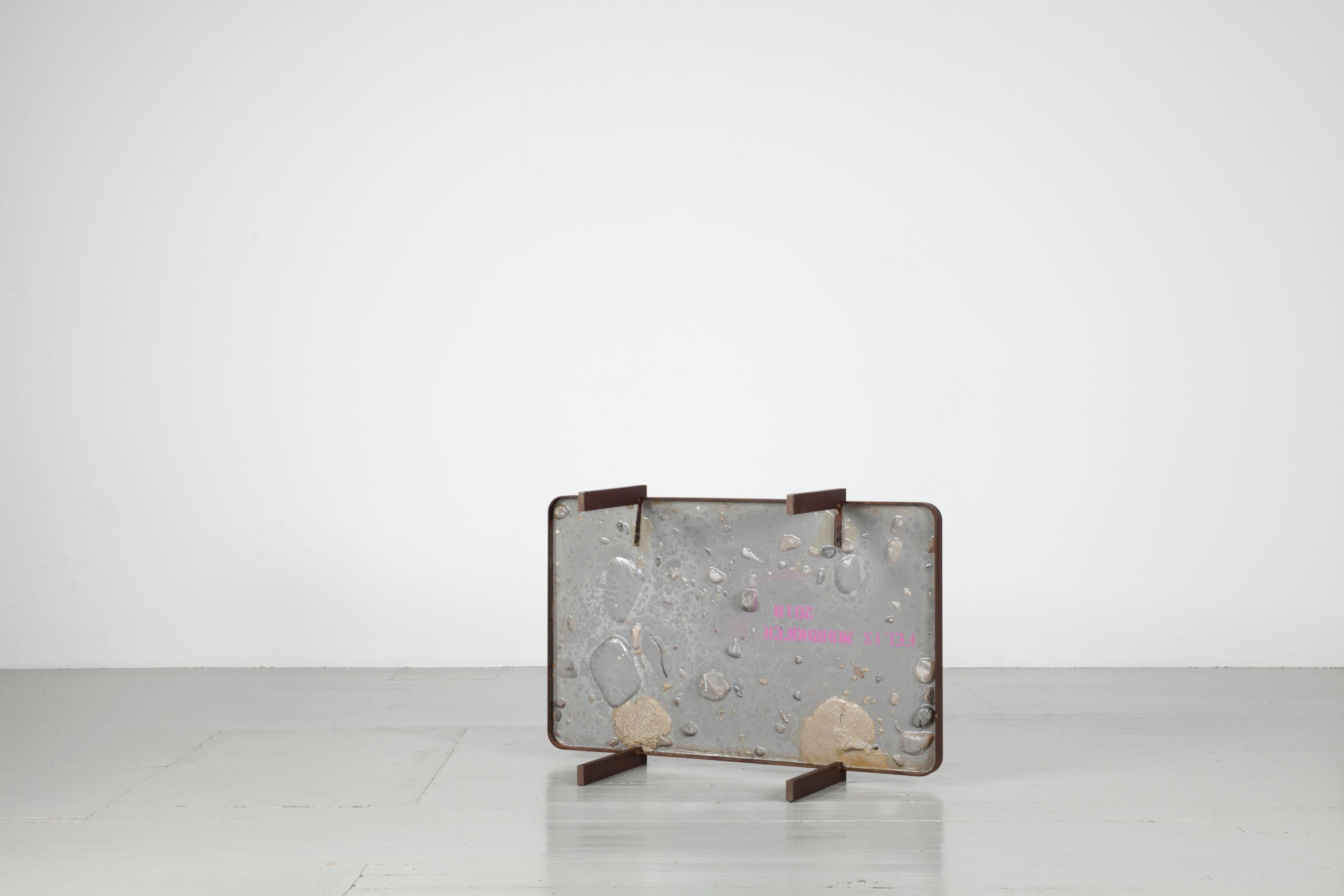 Felix Muhrhofer Contemporary Terrazzo Table with Corroded Steel Construction 6