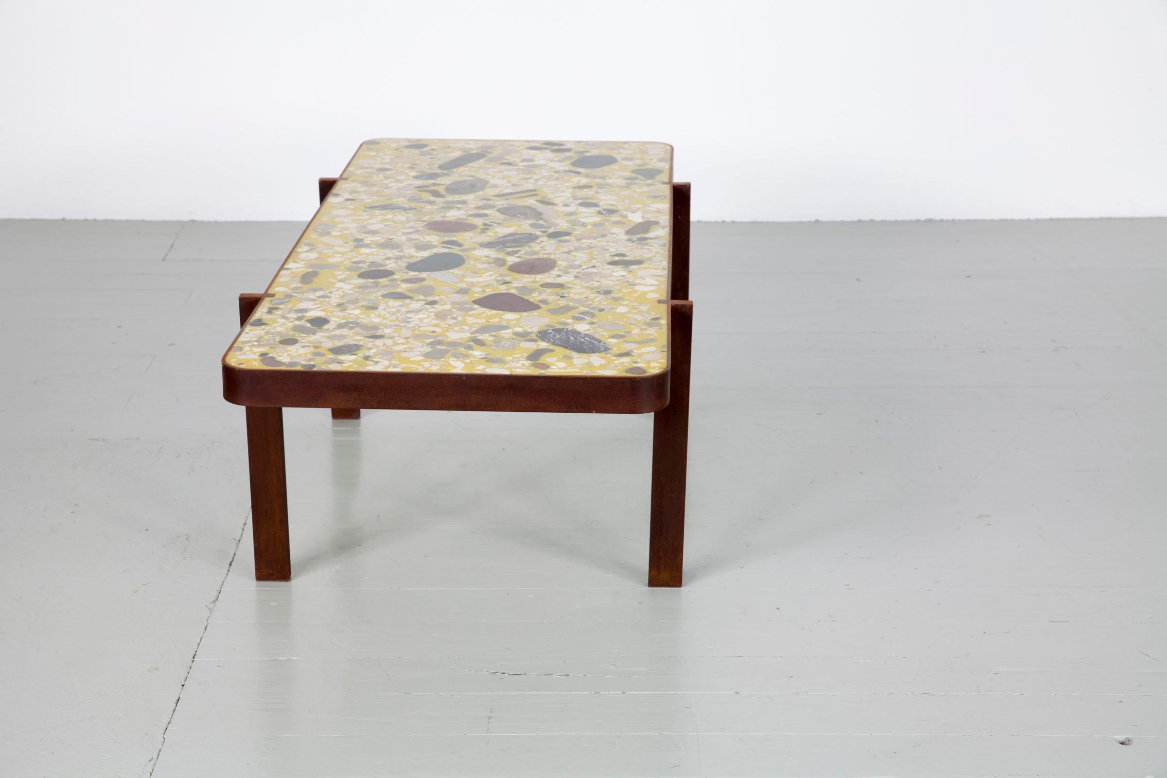 Felix Muhrhofer Contemporary Terrazzo Table with Corroded Steel Construction For Sale 7