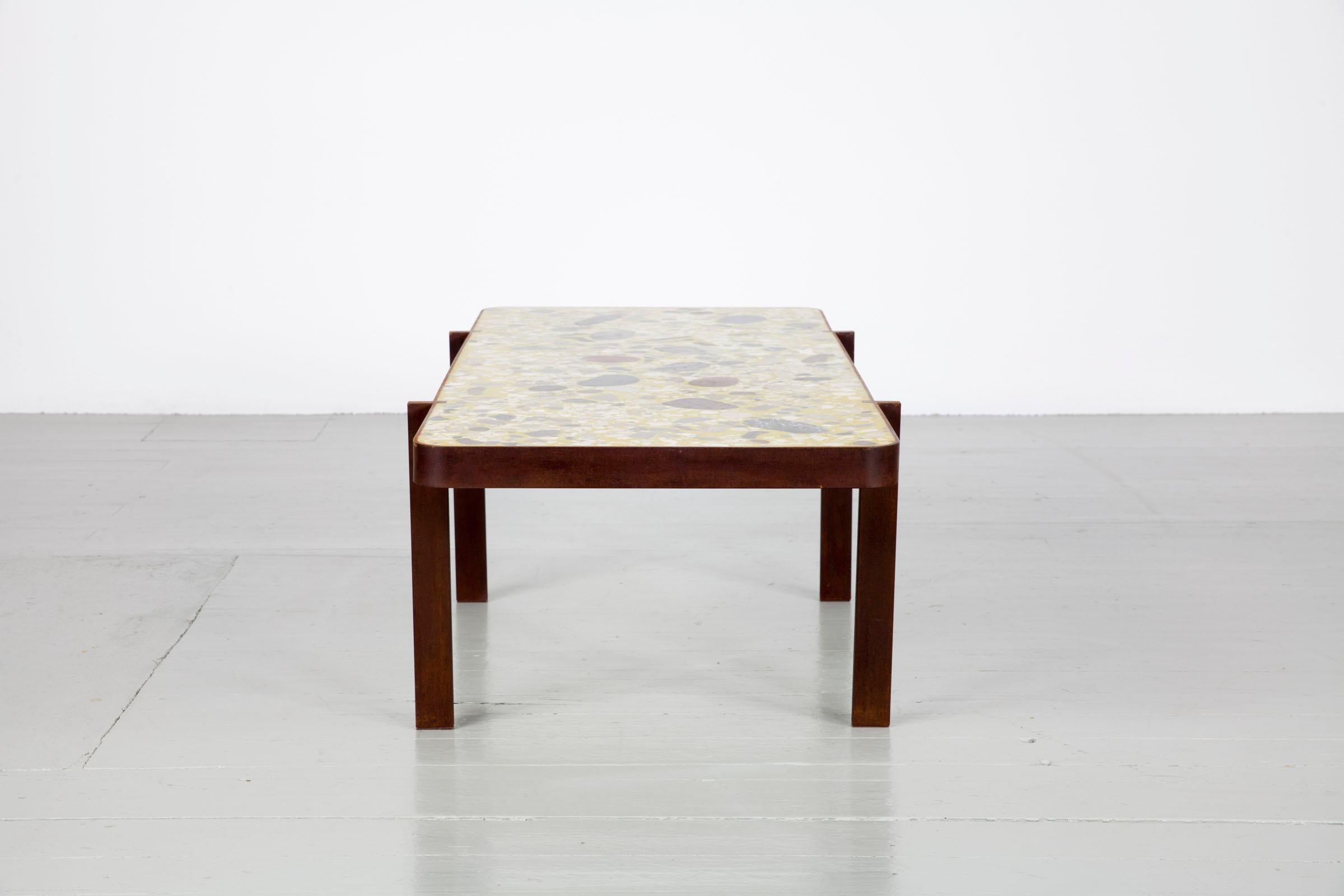 Felix Muhrhofer Contemporary Terrazzo Table with Corroded Steel Construction For Sale 8