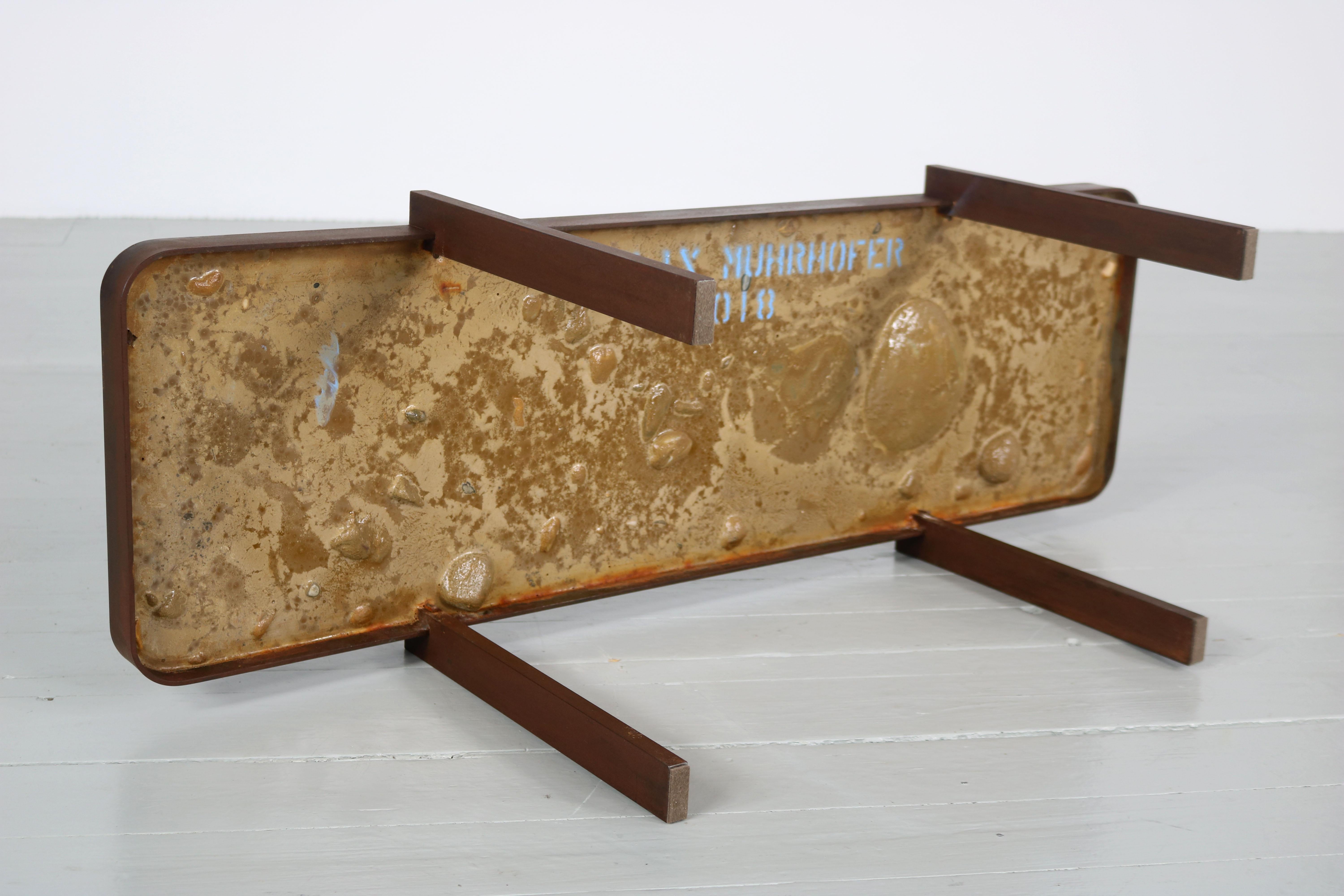 Felix Muhrhofer Contemporary Terrazzo Table with Corroded Steel Construction 9