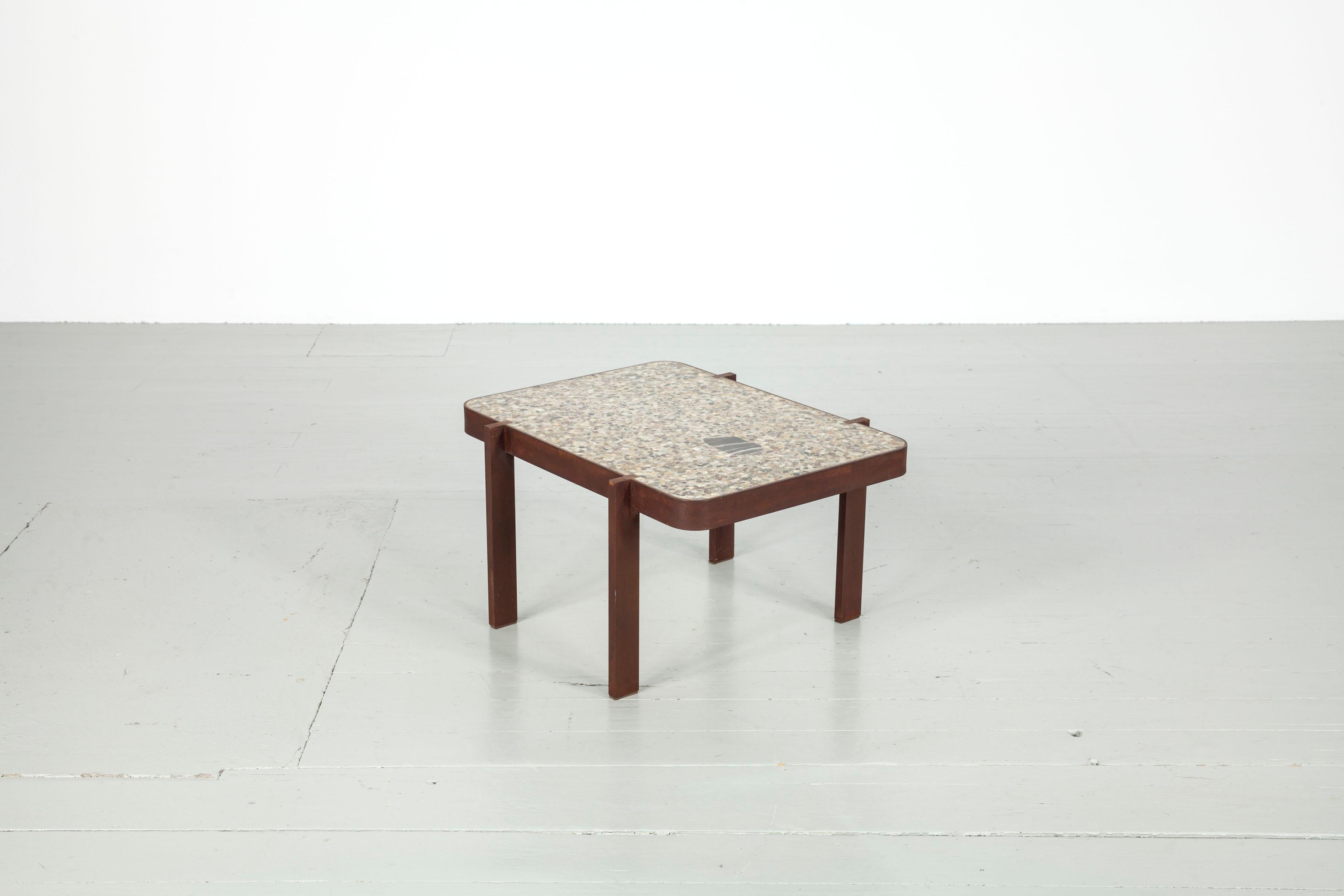 Felix Muhrhofer Contemporary Terrazzo Table with Corroded Steel Construction 10