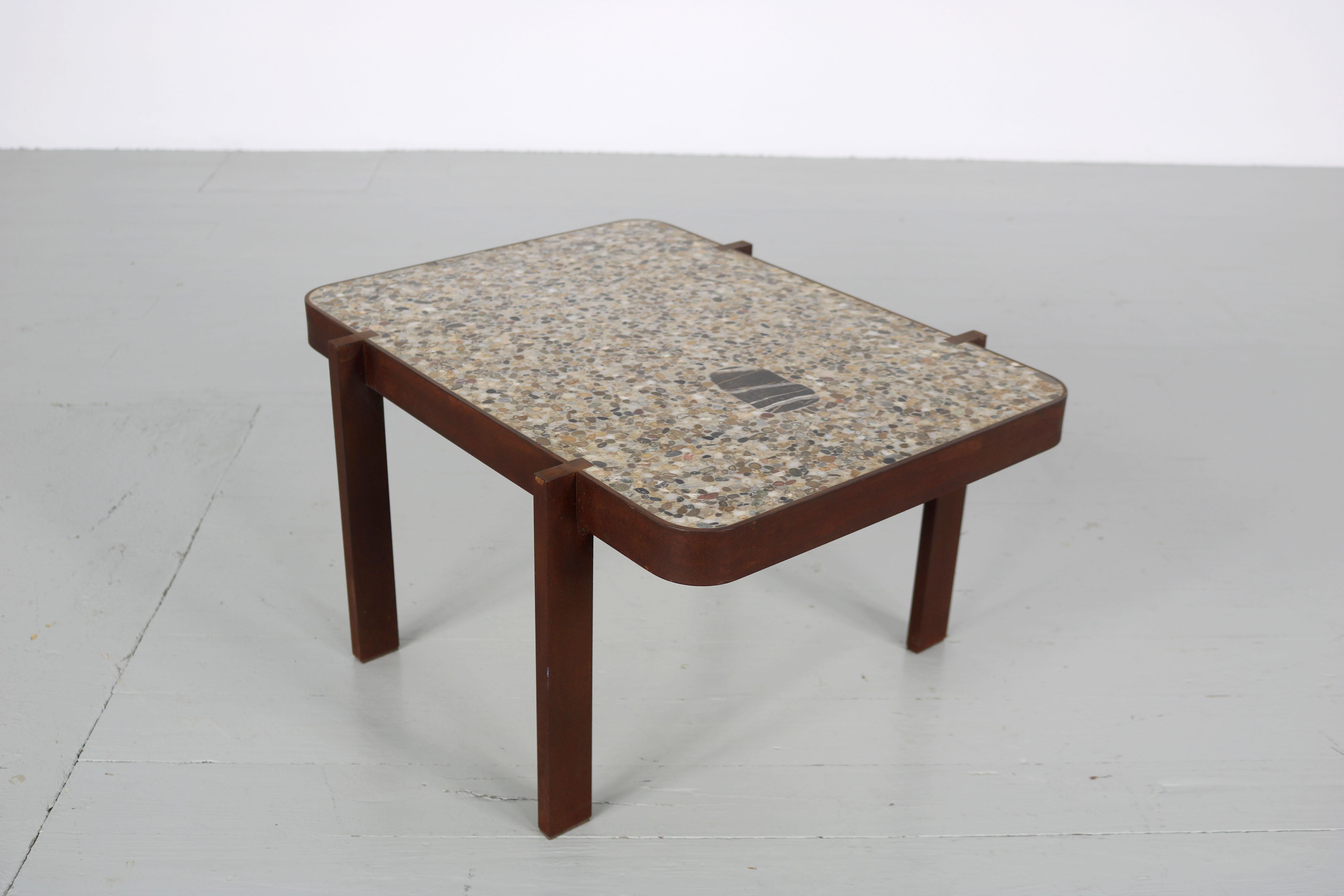 Felix Muhrhofer Contemporary Terrazzo Table with Corroded Steel Construction 12