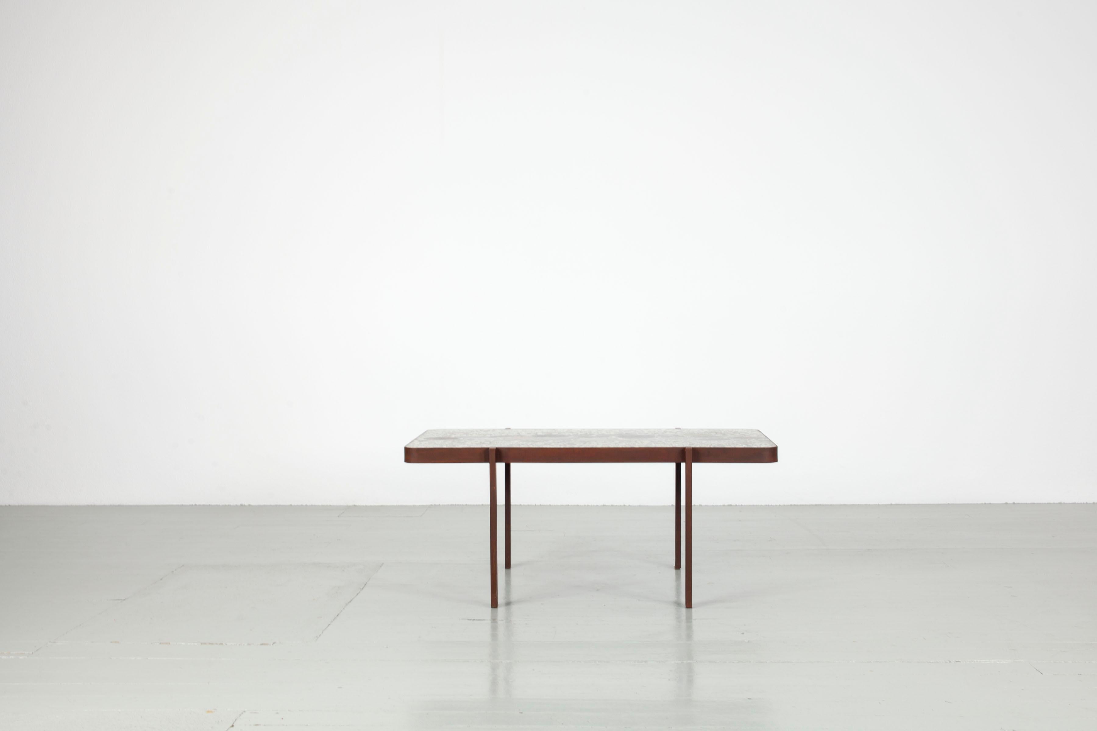 Felix Muhrhofer Contemporary Terrazzo Table with Corroded Steel Construction In New Condition In Wolfurt, AT