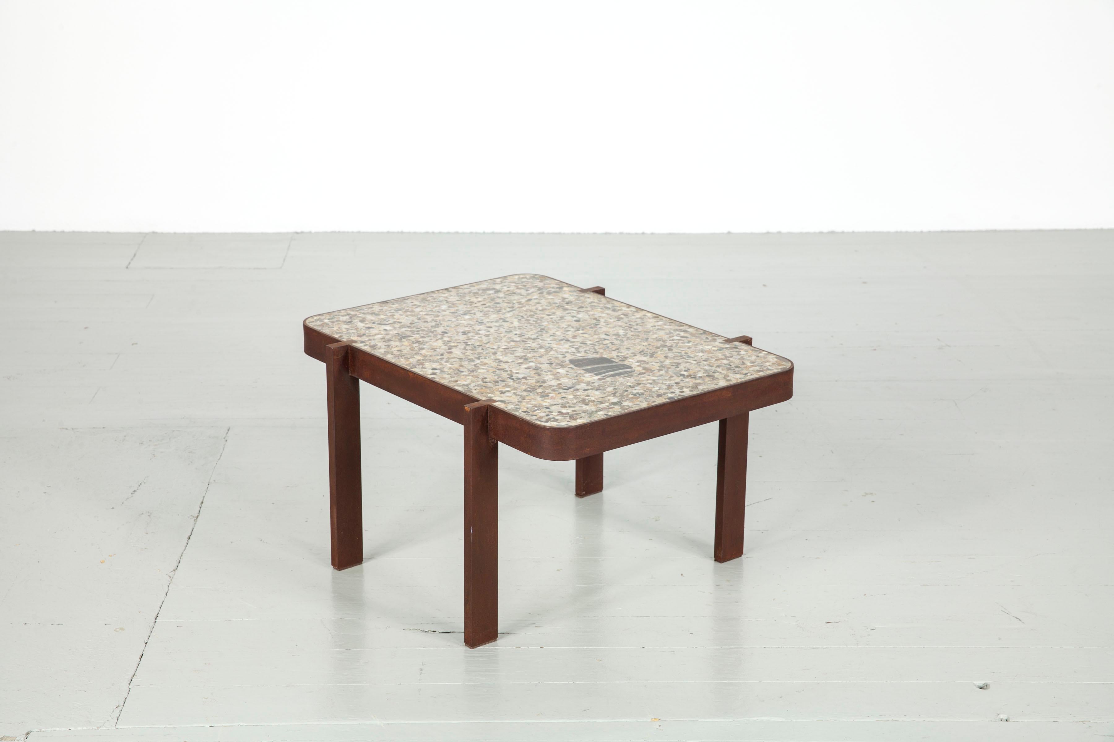 Felix Muhrhofer Contemporary Terrazzo Table with Corroded Steel Construction In New Condition In Wolfurt, AT