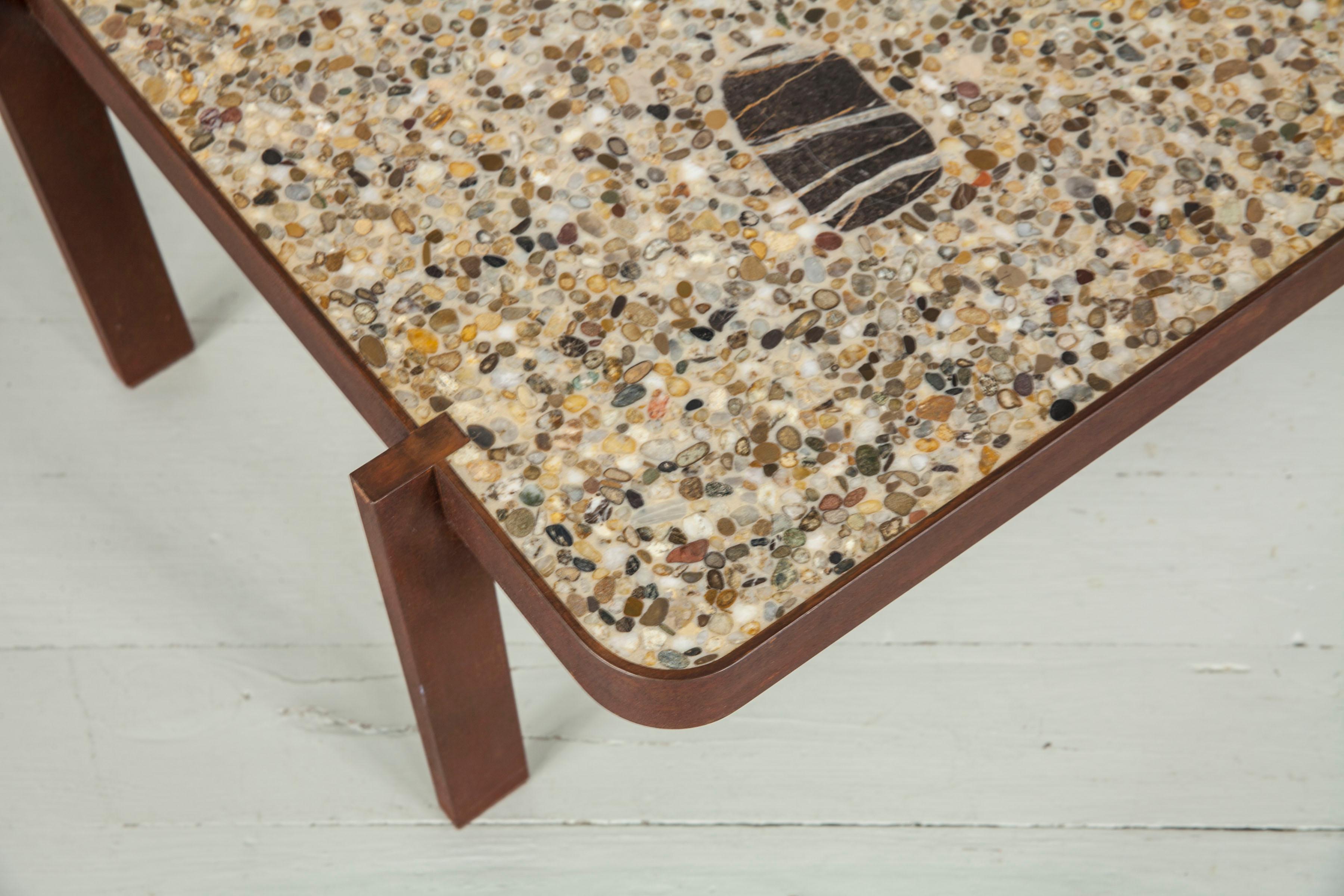 Felix Muhrhofer Contemporary Terrazzo Table with Corroded Steel Construction 4