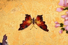 Félix Optat Milet, Large enamelled dish on a gold background, 19th century