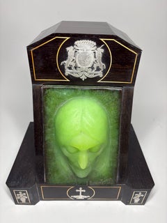 Felix Pardo de Tavera Pâte de Verre Christus-Plakette, Votivlampe für den Schrein, um 1920