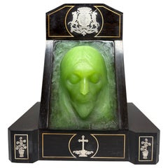 Felix Pardo de Tavera Pâte de Verre Christus-Plakette, Votivlampe für den Schrein, um 1920