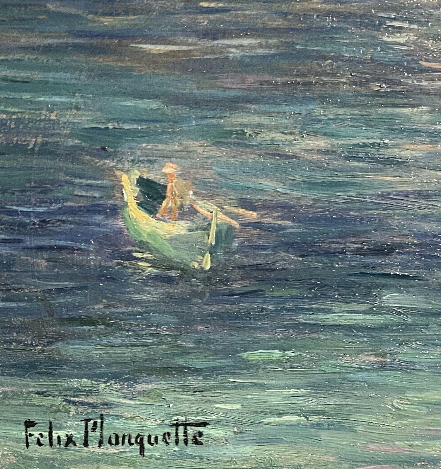 FELIX PLANQUETTE (1873-1964) SIGNED IMPRESSIONIST OIL - MEDITERRANEAN COASTLINE - Painting by Felix Planquette