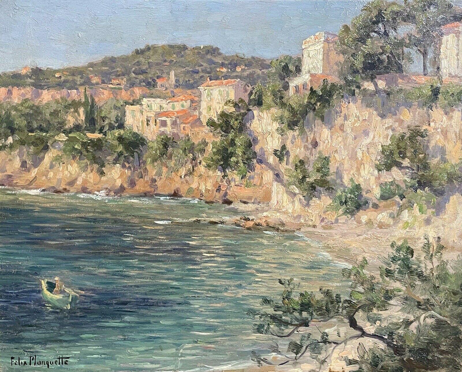 Felix Planquette Landscape Painting - FELIX PLANQUETTE (1873-1964) SIGNED IMPRESSIONIST OIL - MEDITERRANEAN COASTLINE