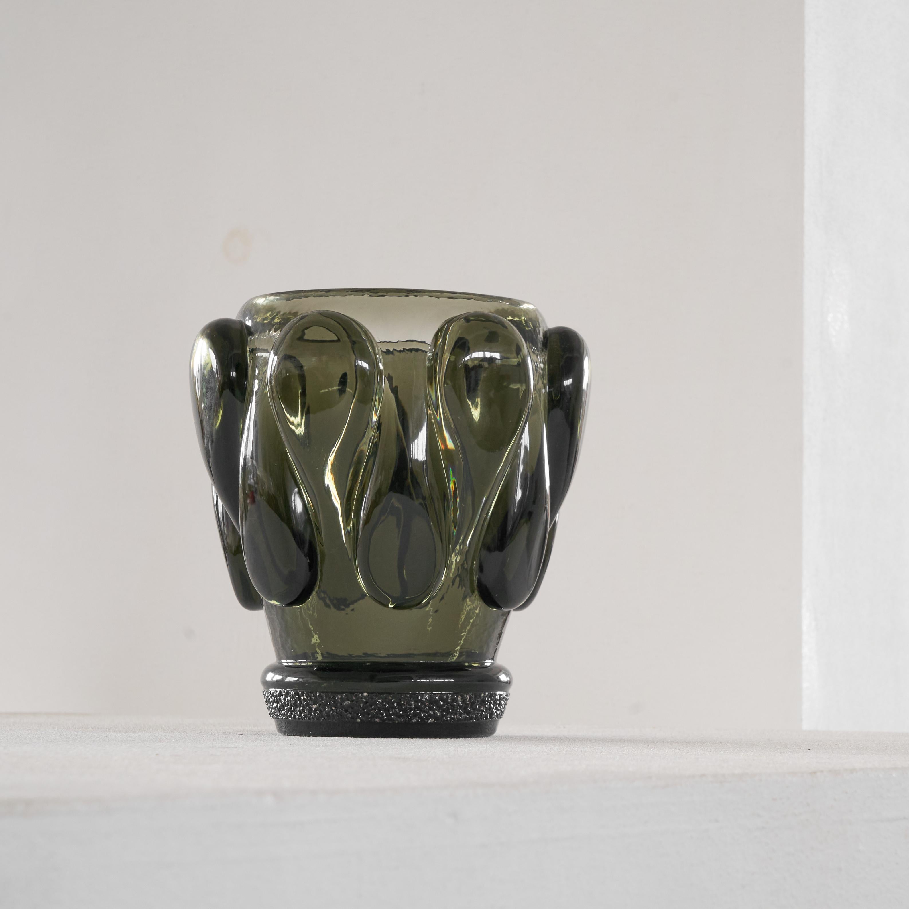 Hand-Crafted Felix Průša Art Glass Vase Czech 1960s For Sale