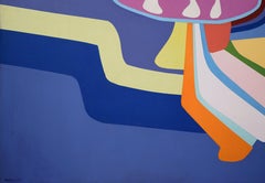 "Quiet Little Prods" Großformatiges Ölgemälde aus den 1960er Jahren - Geometrische Abstraktion