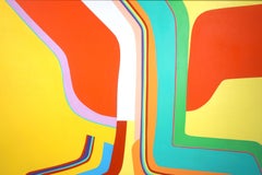 "Royal Performance" Monumental 60" x 81" Mid Century Color Field Painting Signed