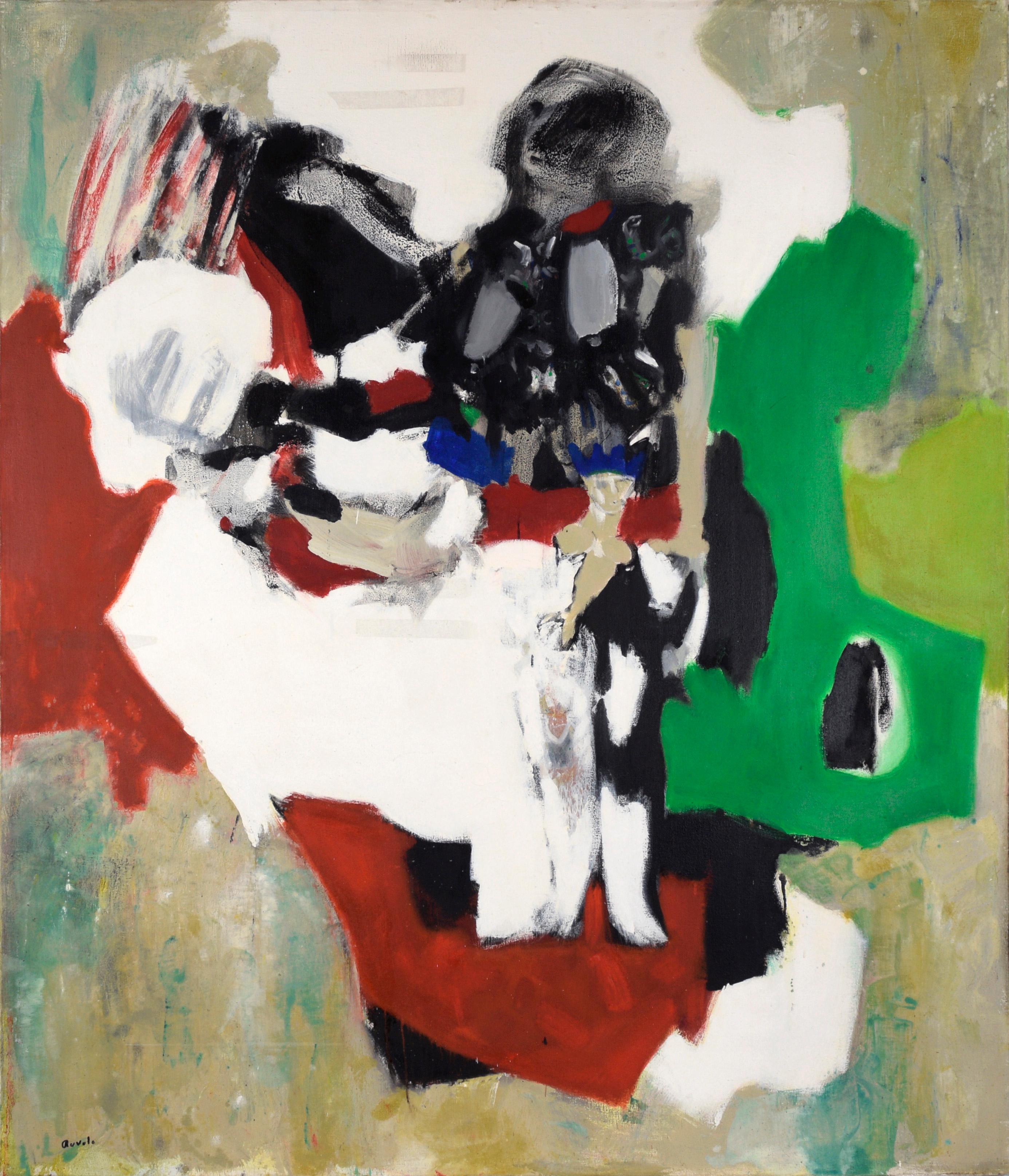 Felix Ruvolo Abstract Painting - "Tattooed Lady" - Large Scale Mid Century Abstract Expressionist Composition