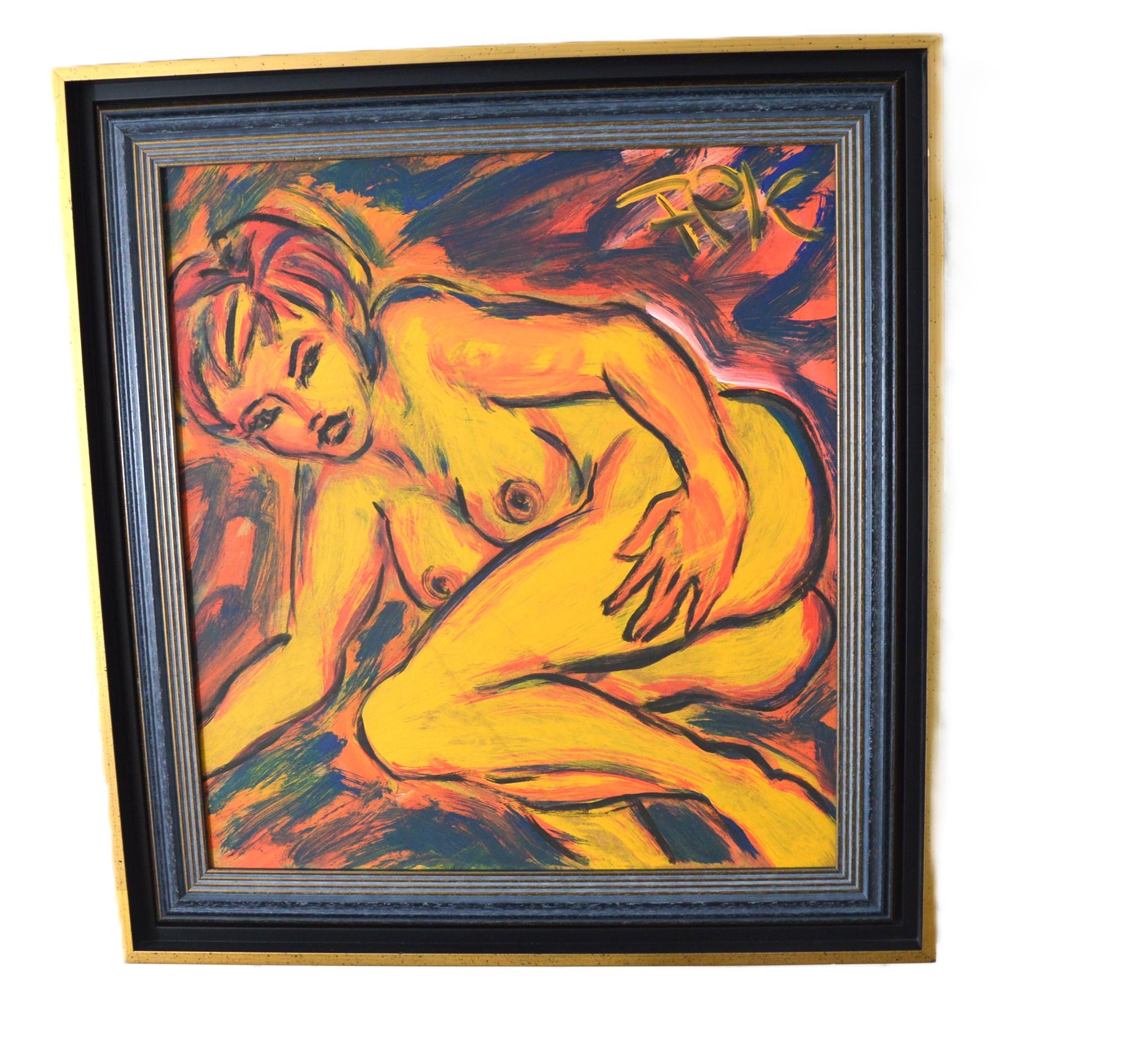 Flirtare con Jasmin - Figurative Painting Marrone di Felix Samuel Pfefferkorn