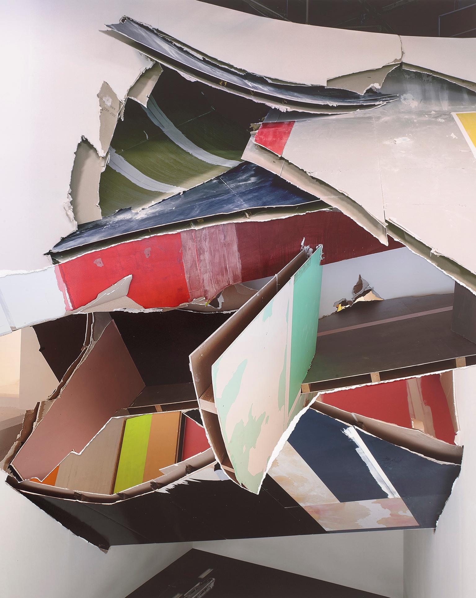 Felix Schramm Color Photograph - Multilayer 270 - unique abstract collage of layered torn sculpture photographs