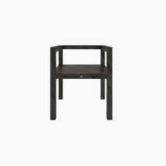 FELIX SCHWAKE Chair, black wood brushed lacquered 55x55x65cm GERMANY handcrafted