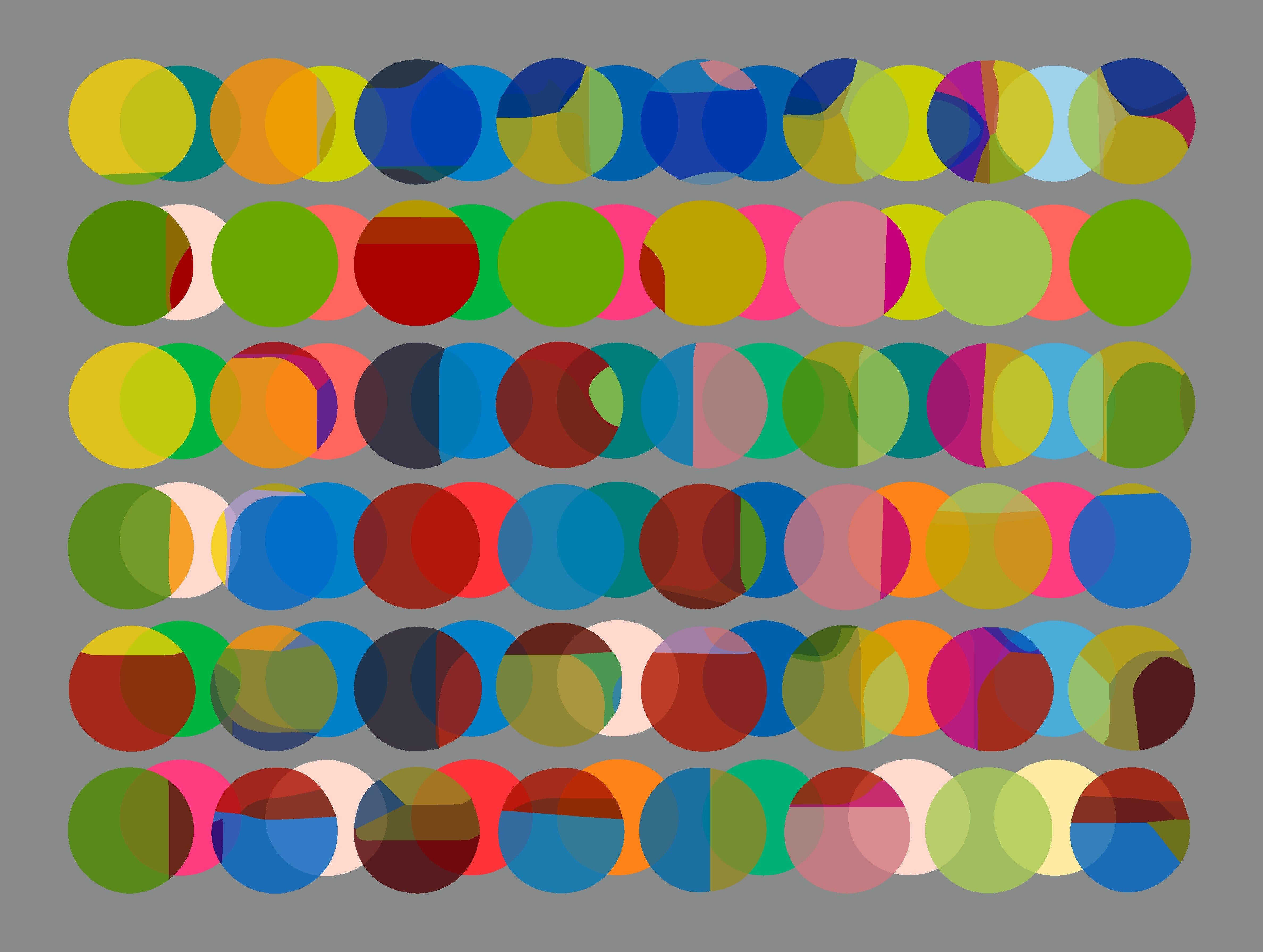 Dot Orchestra I, Digital on Watercolor Paper - Print by Felix Stern