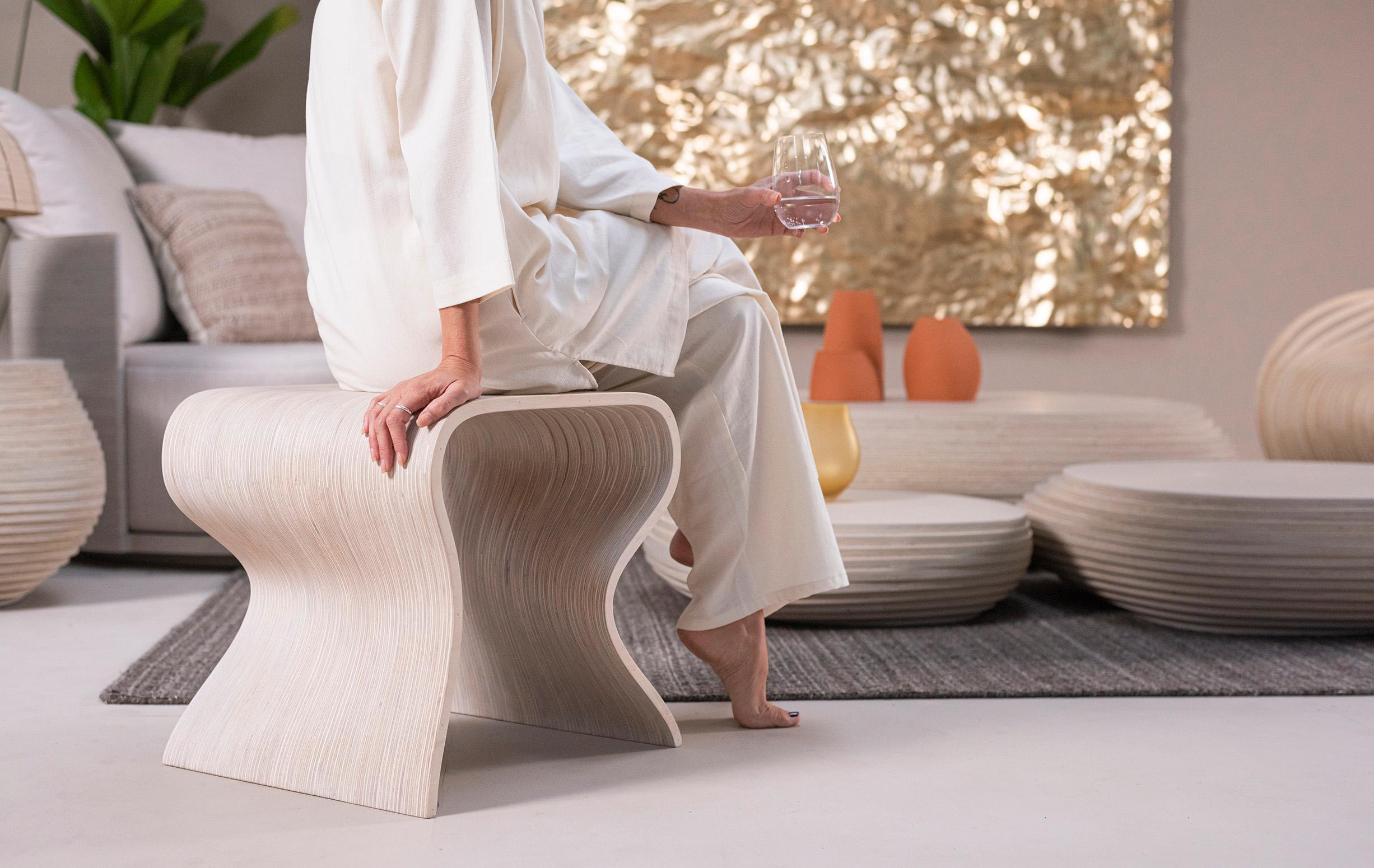 Guatemalan Felix Stool by Piegatto, a Contemporary and Sculptural Stool For Sale