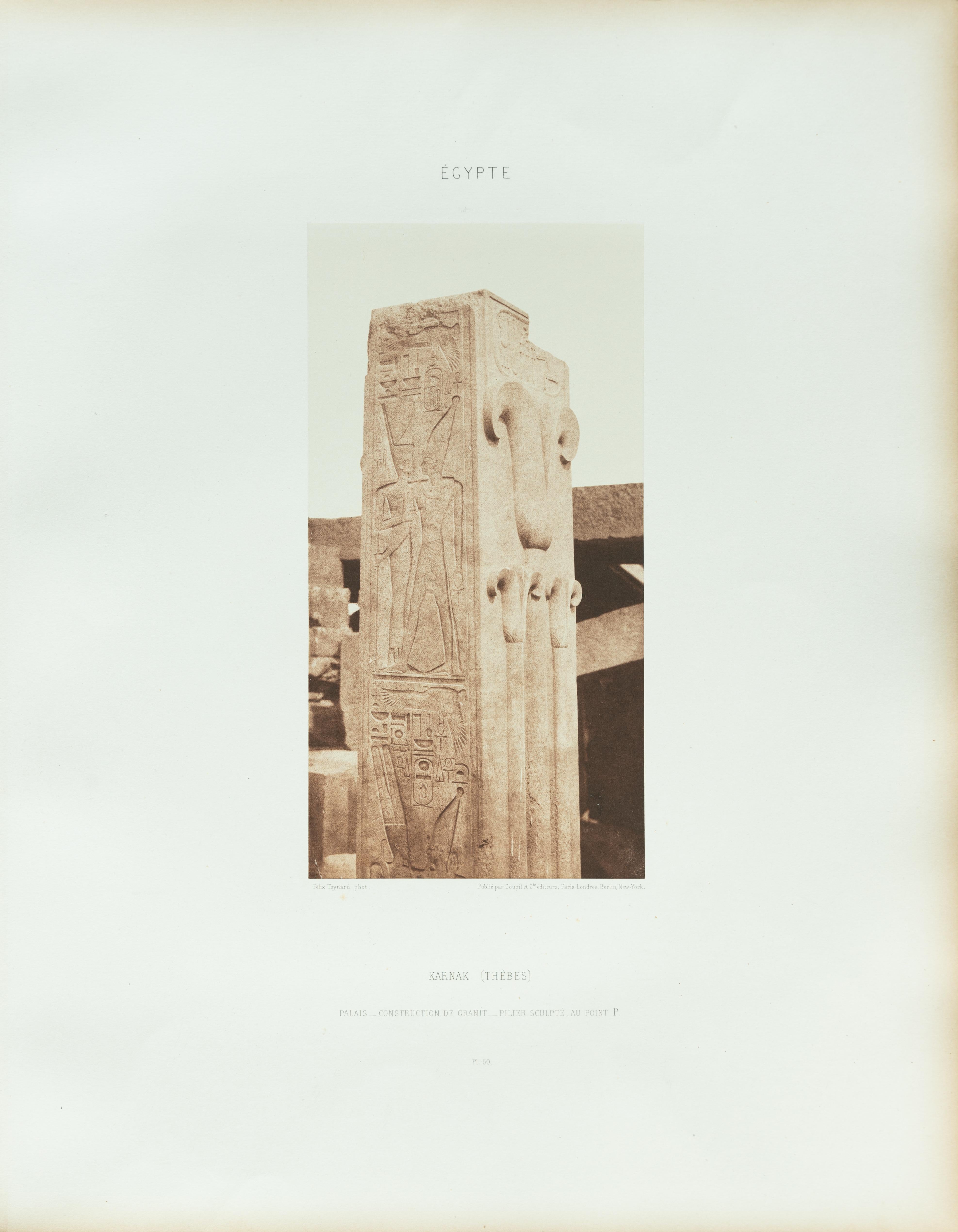Theben, Palais (Silber), Landscape Photograph, von Felix Teynard