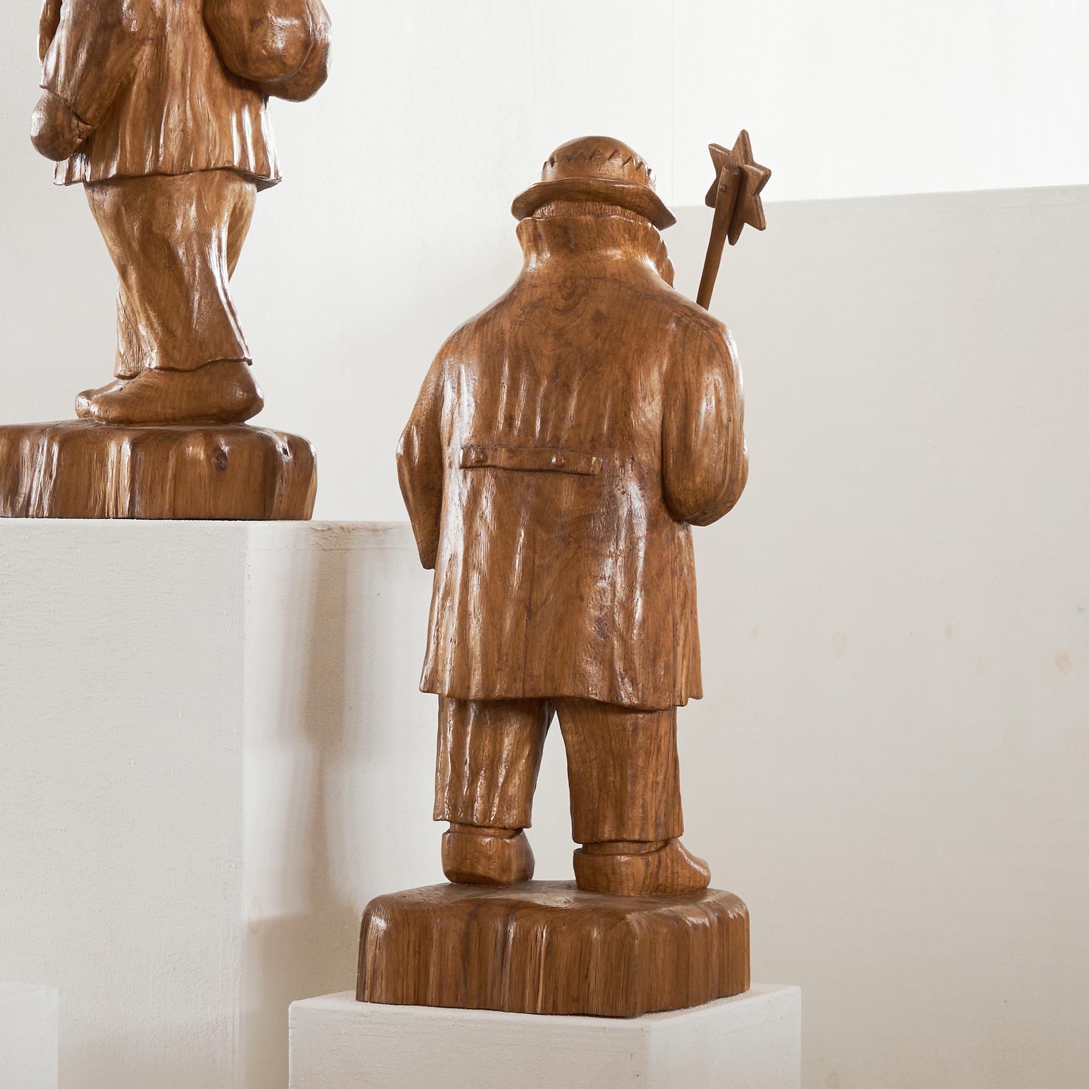 Felix Timmermans '3 Wise Men' Flemish Folk Art Sculptures in Carved Wood 1970 For Sale 10