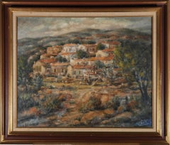 Félix Tisot (1909-1979) - Französische Schule Mid Century Öl, Ein Dorf in der Provinz