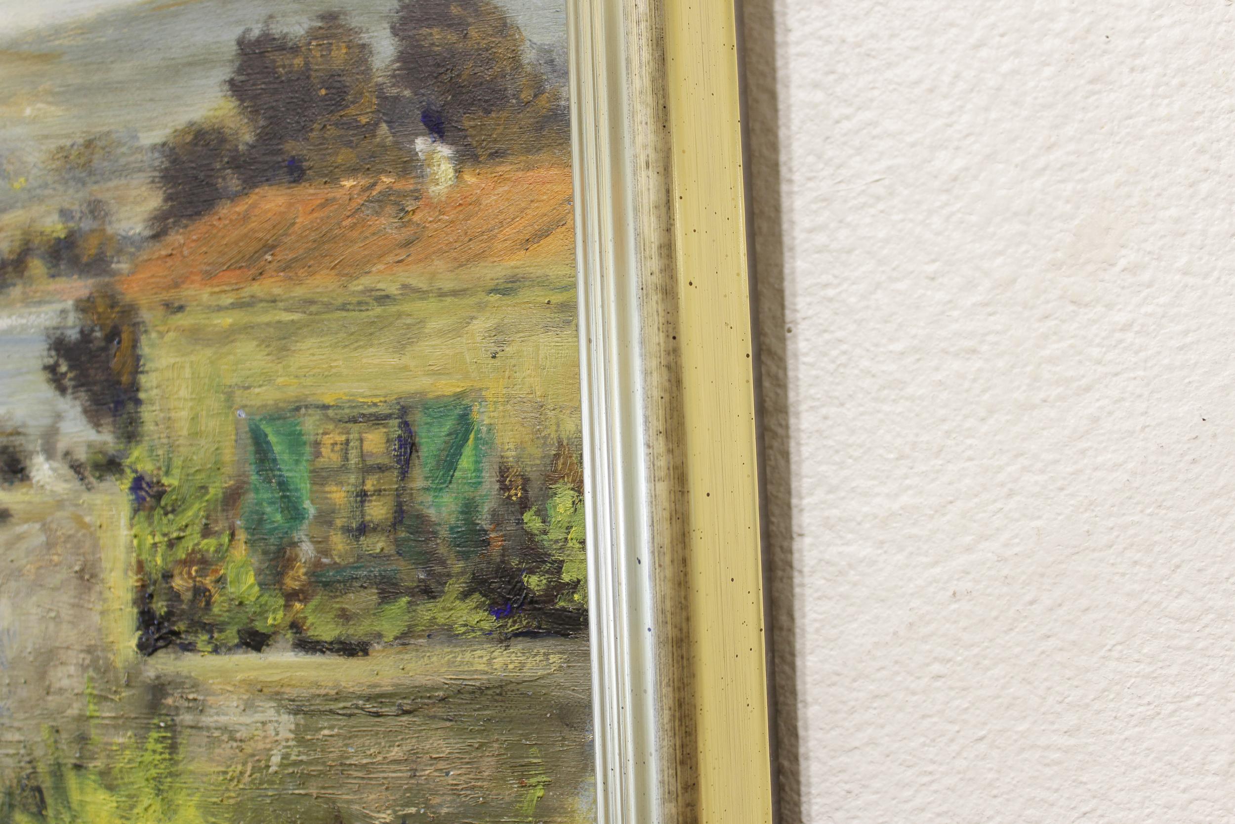 Il tranquillo porticciolo - Painting Impressionismo di Félix Tisot