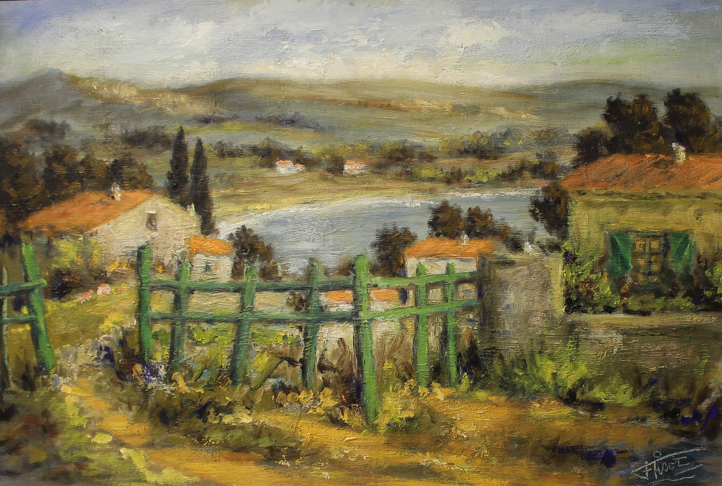 Félix Tisot Landscape Painting - The quiet little port