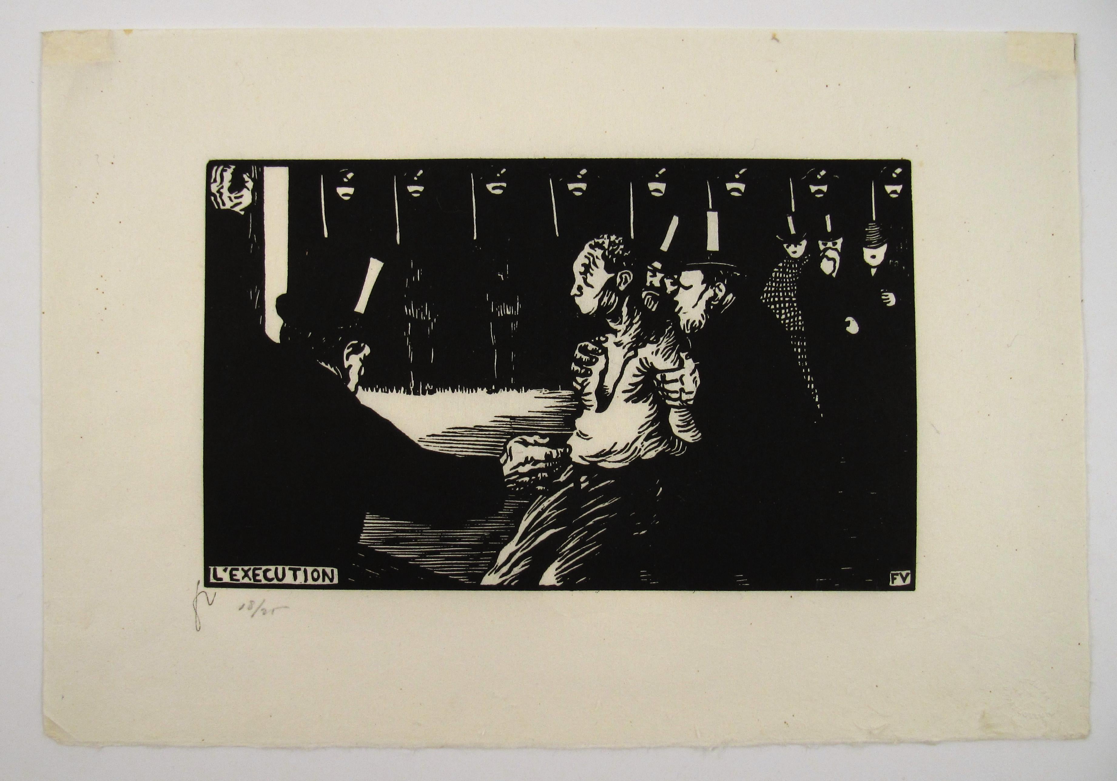 Félix Vallotton ( Schweizer 1865 - 1925)  L'Exécution Woodcut 18/25 , Schweiz im Angebot 1