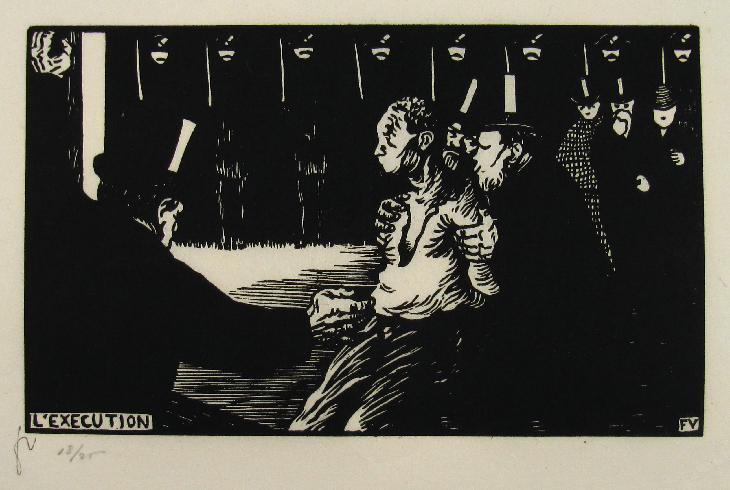 Félix Vallotton ( Swiss 1865 - 1925)  L’Exécution Woodcut Print Switzerland