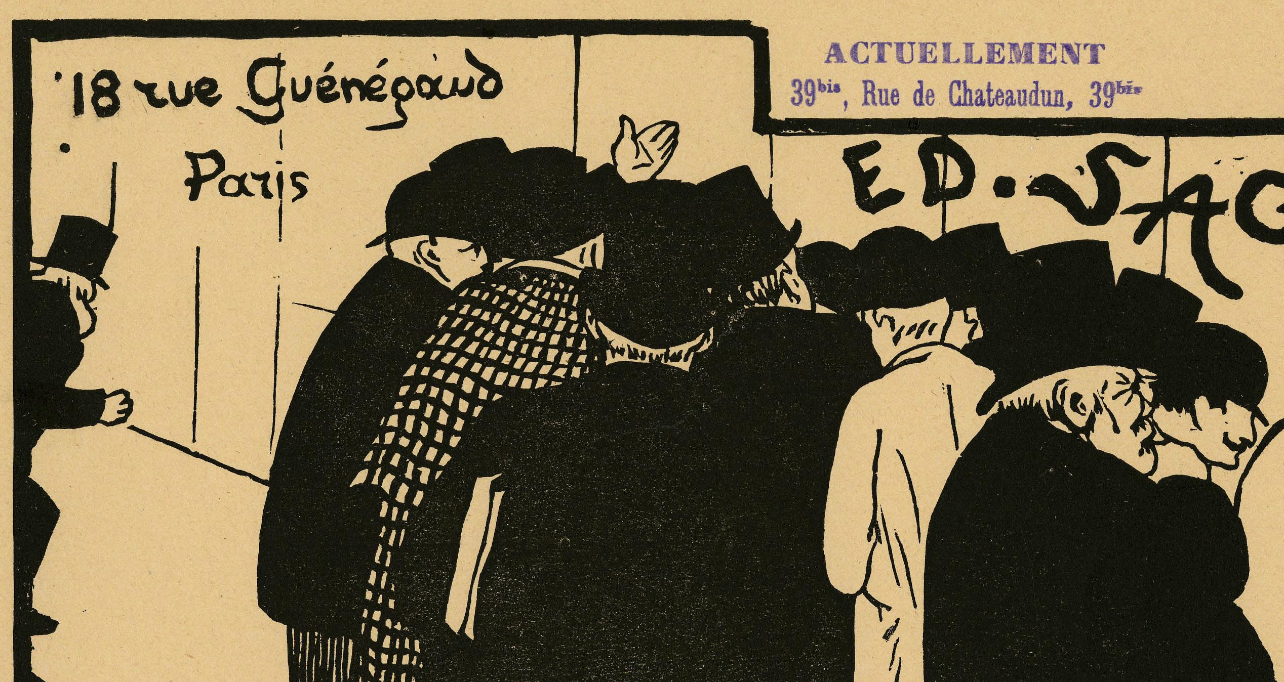 Les Amateurs d'Estampes - Beige Figurative Print by Félix Vallotton