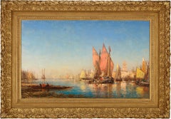 Boats in Chioggia, Venice by Félix-François Georges Ziem