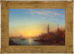 Coucher de soleil, quai des Esclavons par Félix Ziem