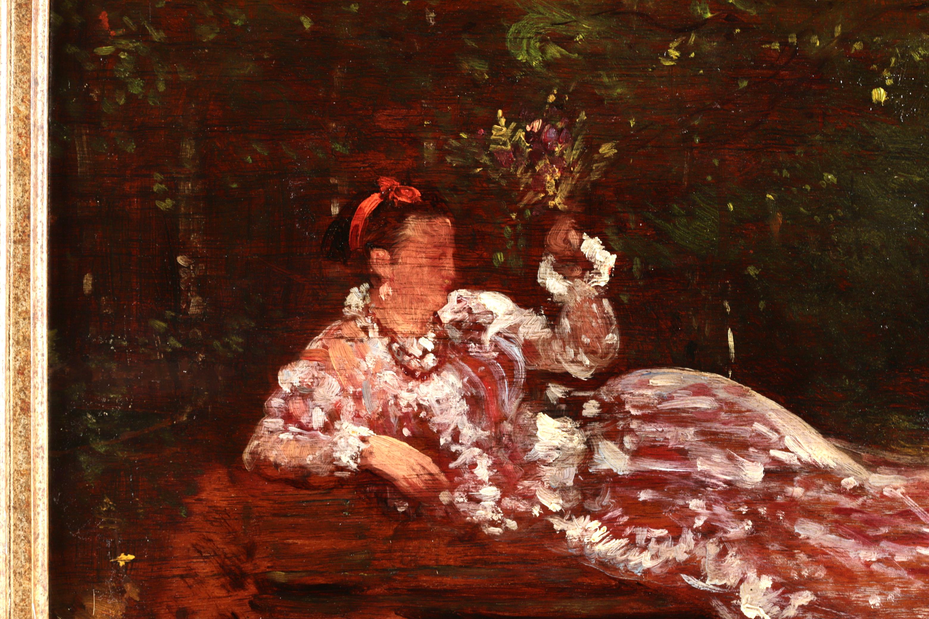 Jeune femme allongee - Impressionist Figurative Oil Painting by Felix Ziem 2
