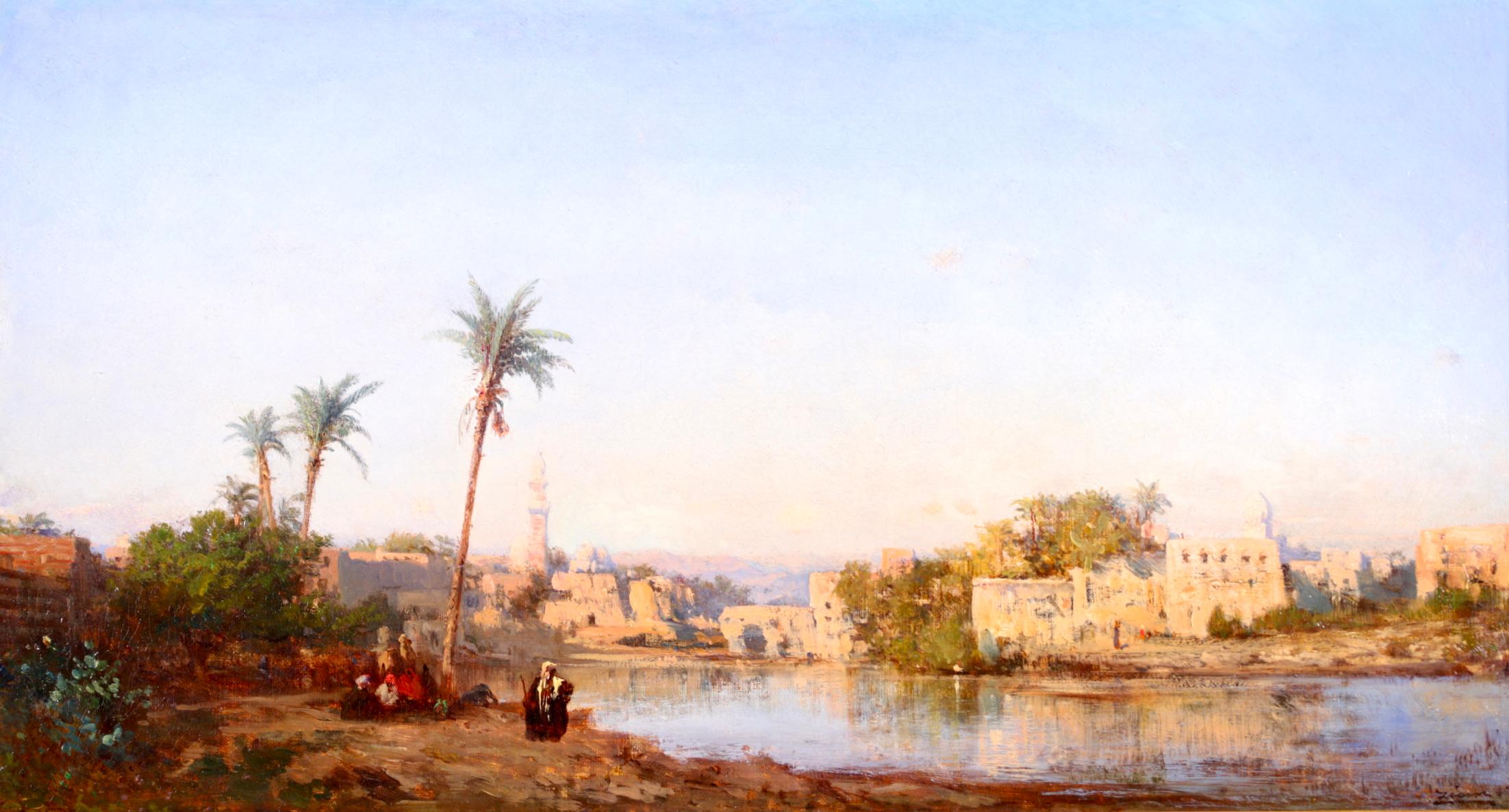 Les Bords du Nil - Orientalist Impressionist Landscape Oil Painting - Felix Ziem 1