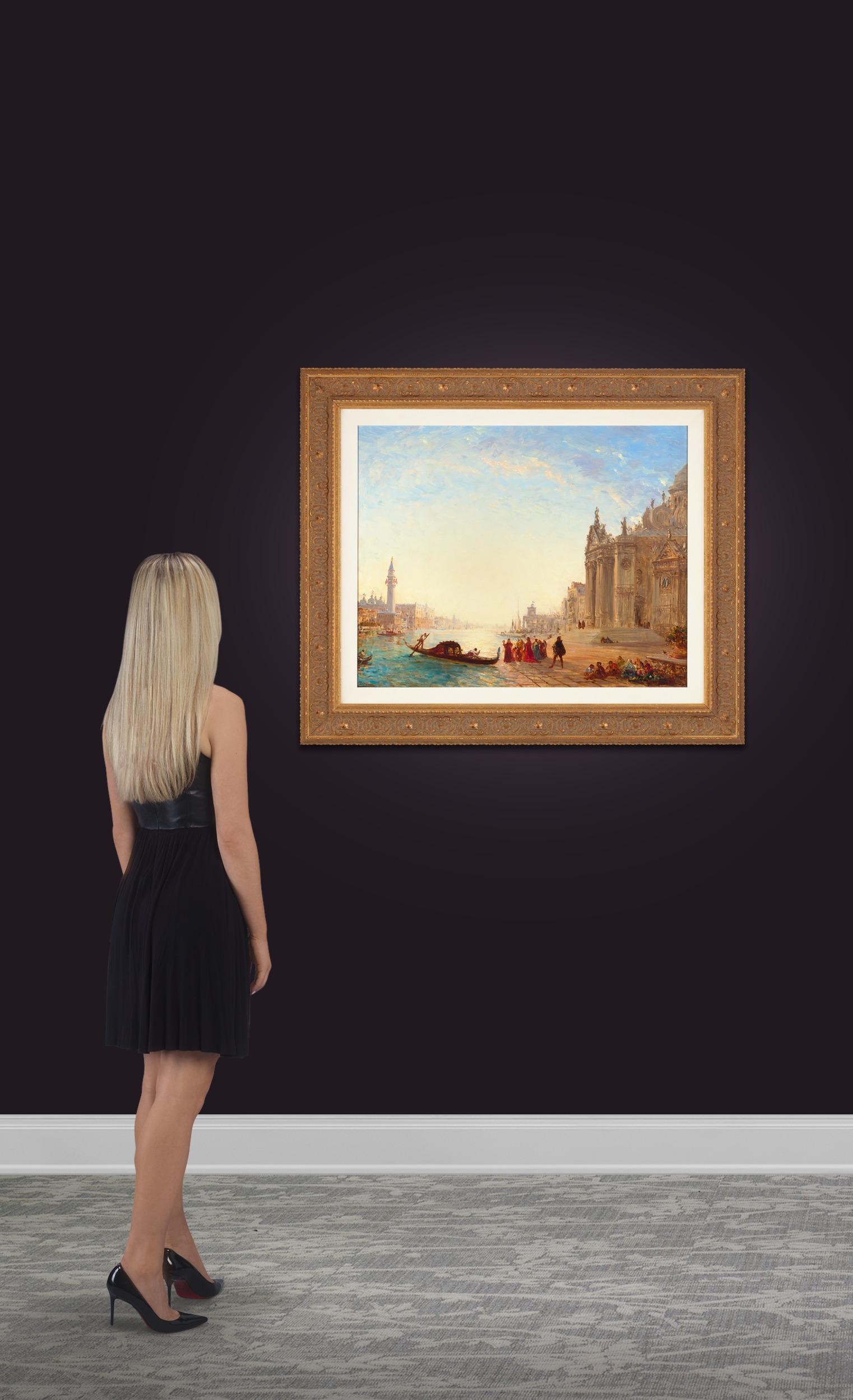 On the Steps of the Salute, Venice by Félix-François Georges Ziem For Sale 1