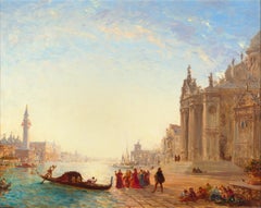 Auf den Stufen des Salute, Venedig von Félix-François Georges Ziem