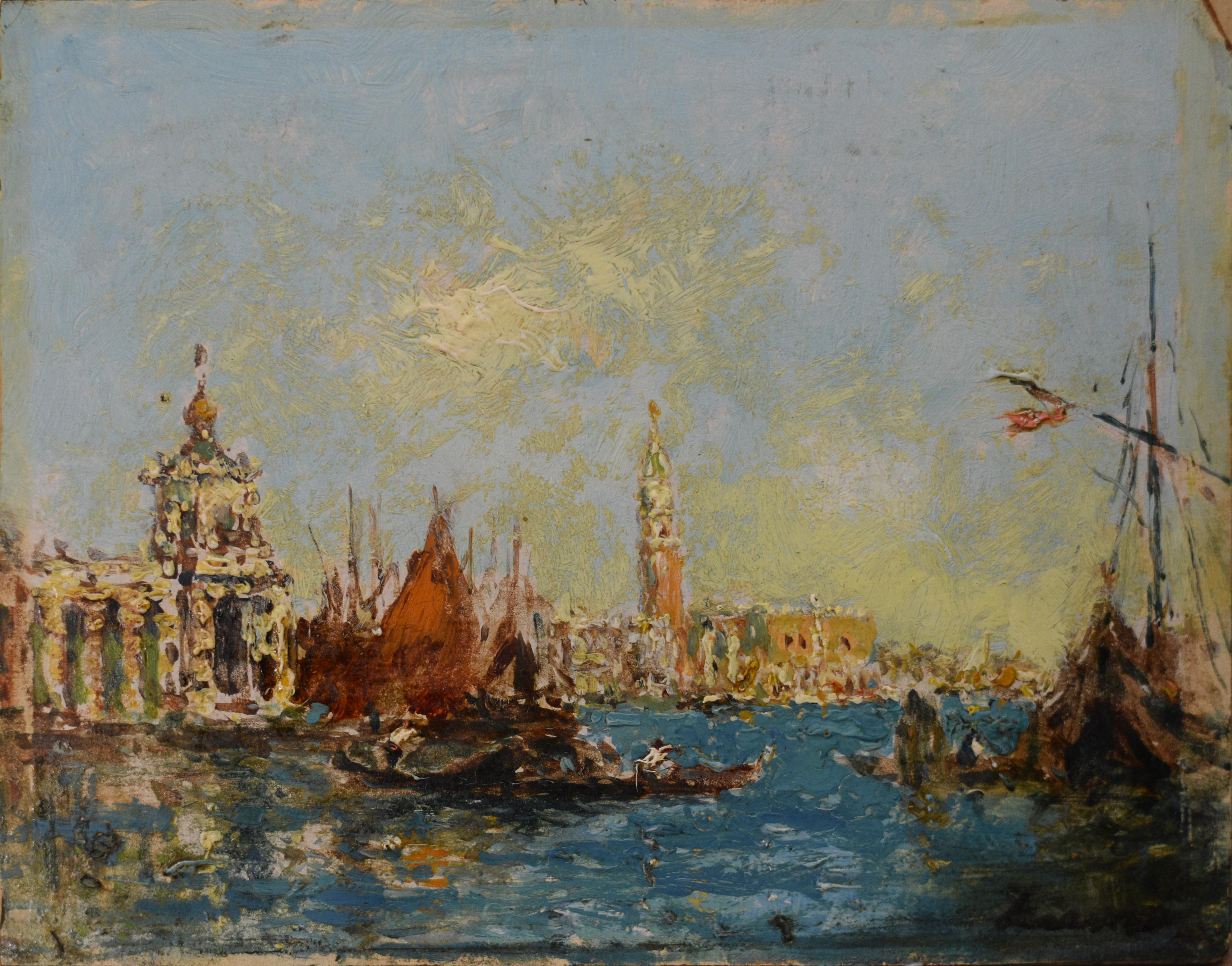 View of Venice and the St Mark's Campanile from the Grand Canal painting - Painting by Felix Ziem