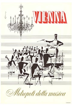 Original "Vienna Metropoli della musica" vintage poster  Philharmonic Orchestra