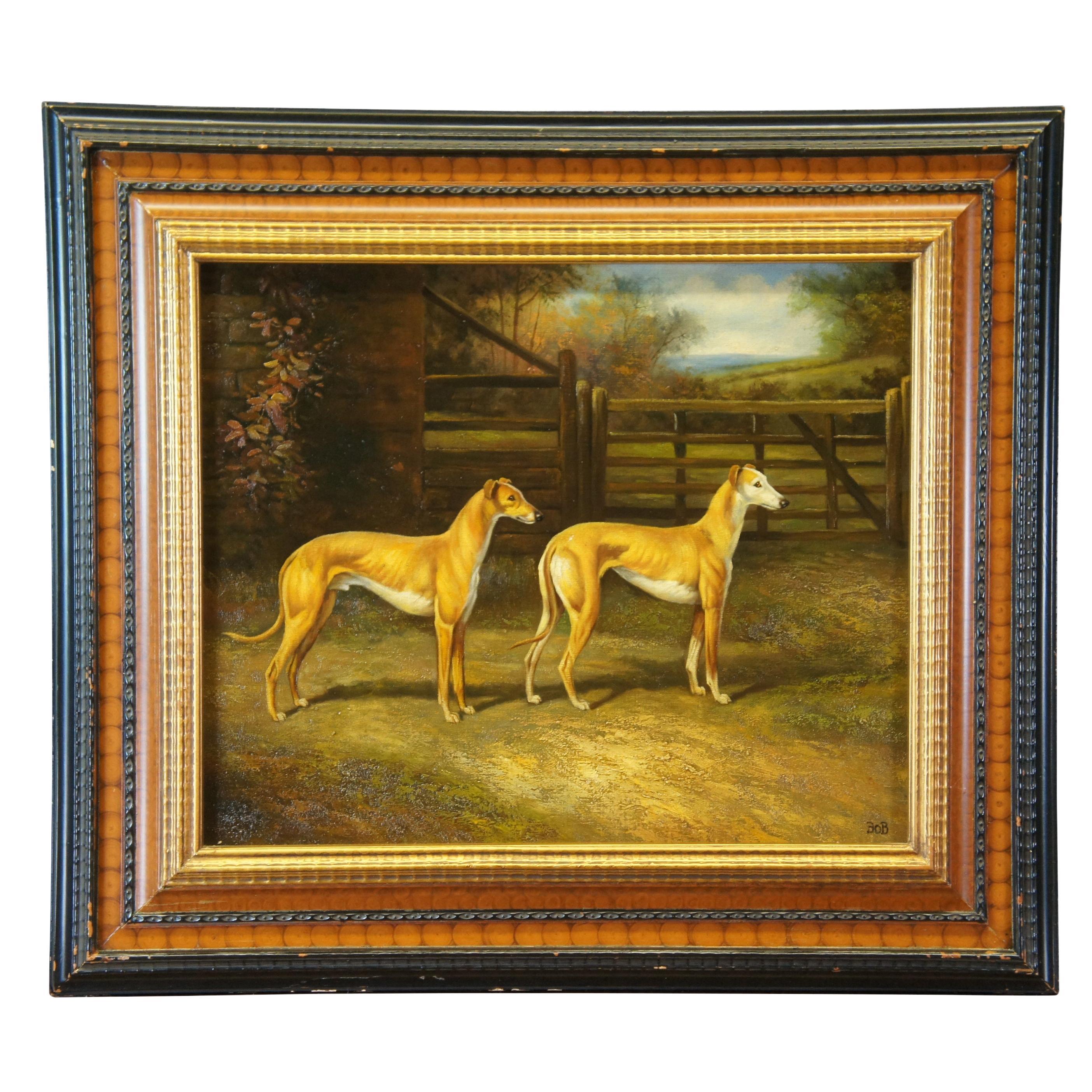 Fellow from Wales and Silvery Sand, Greyhounds After Heywood Hardy Oil Painting