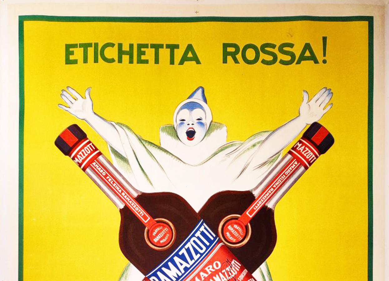 Felsina Ramazzotti 1926 Italian Alcohol Advertising Poster, Leonetto C In Good Condition For Sale In Bath, Somerset