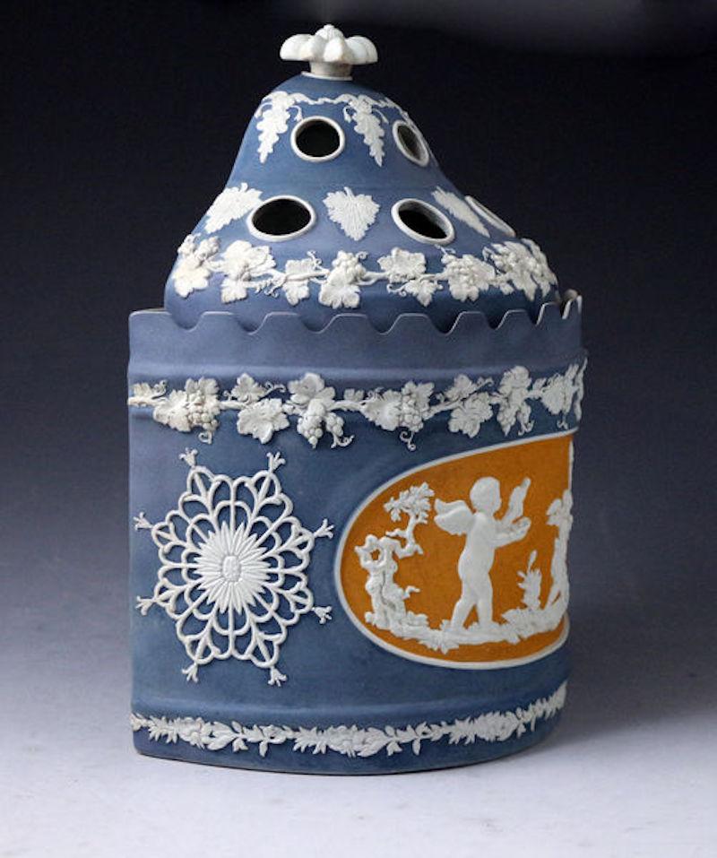 Ceramic Felsparic Jasperware Bough or Crocus Pots Made by Daniel Steel, England, 1810 For Sale