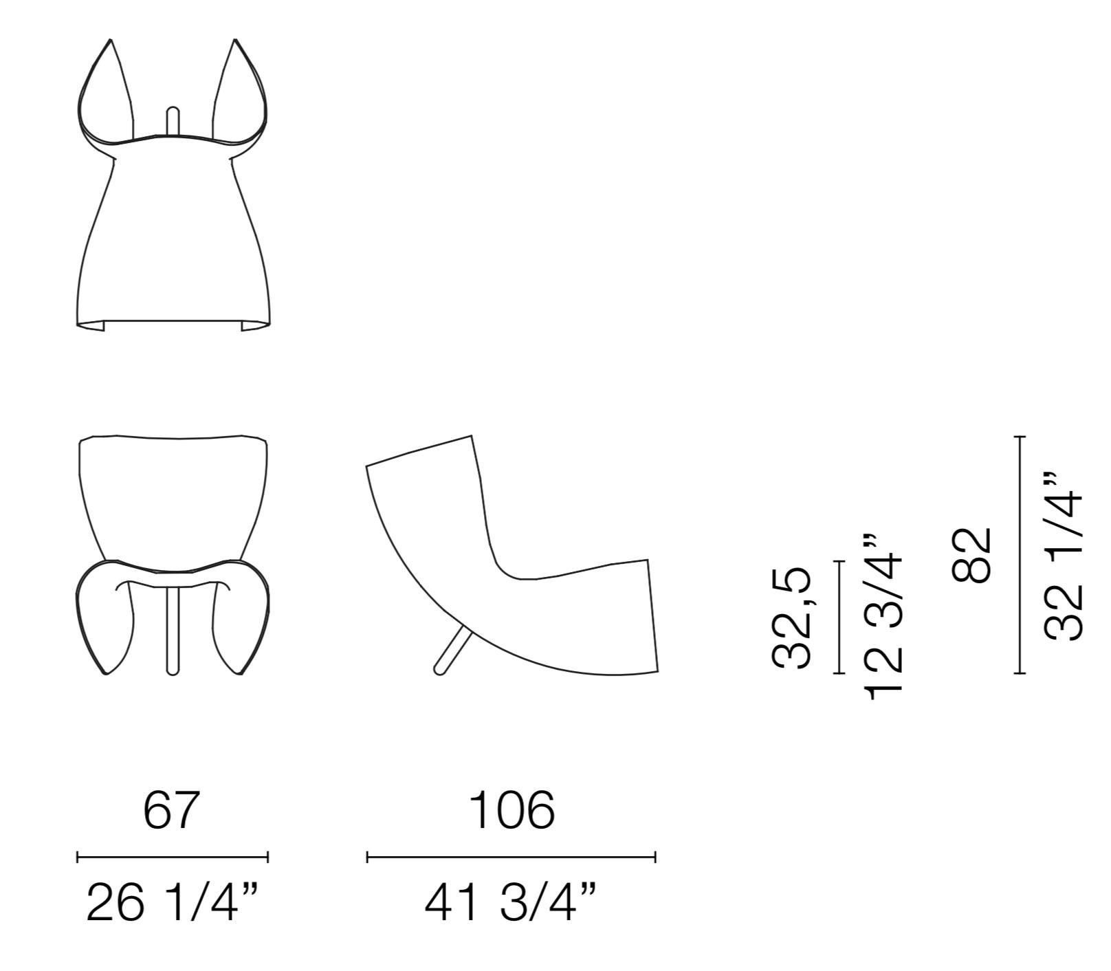 Felt Armchair by Marc Newson in Polished Lacquered Fiberglass For Sale 4