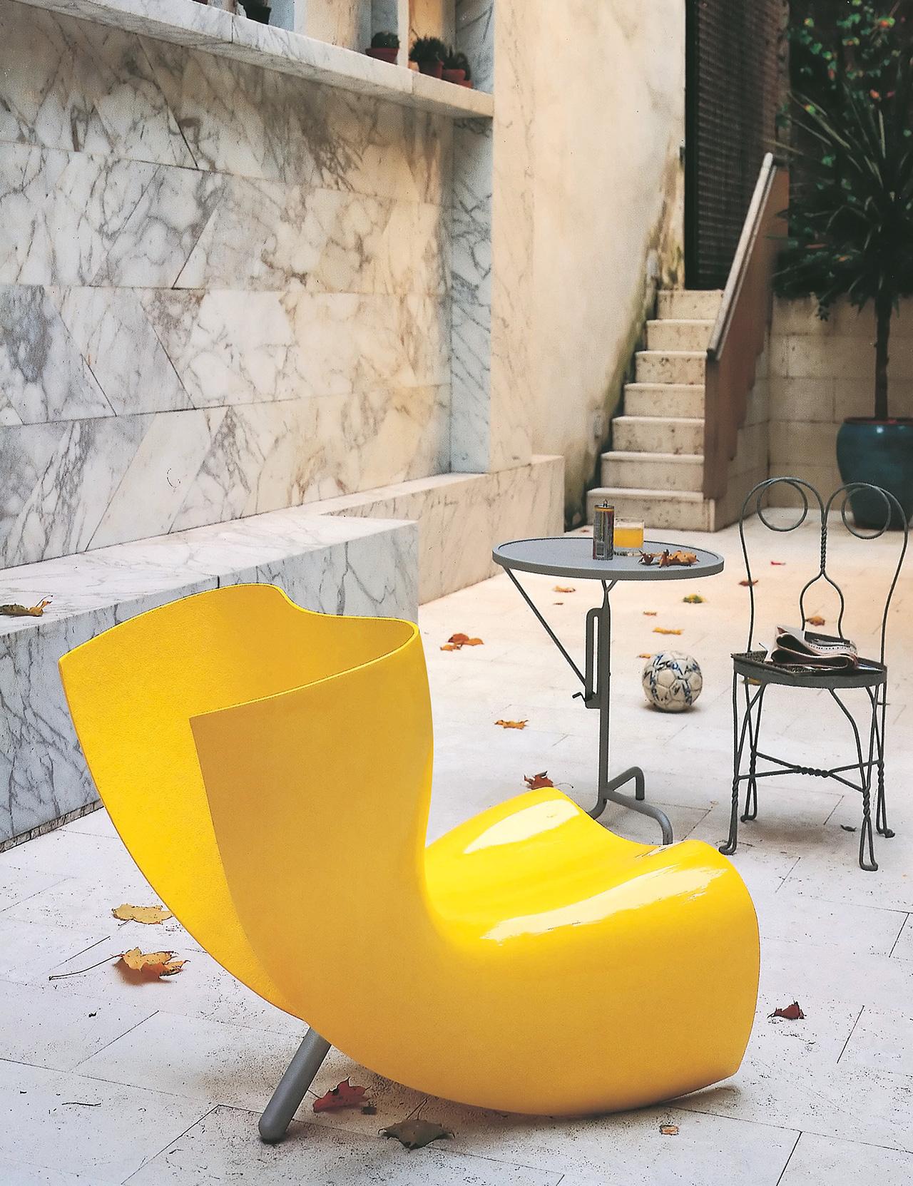 Organic Modern Felt Armchair by Marc Newson in Polished Lacquered Fiberglass For Sale