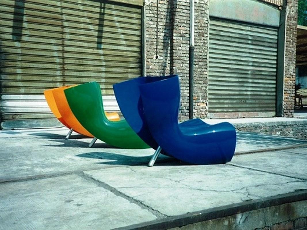 Felt Armchair by Marc Newson in Polished Lacquered Fiberglass For Sale 1